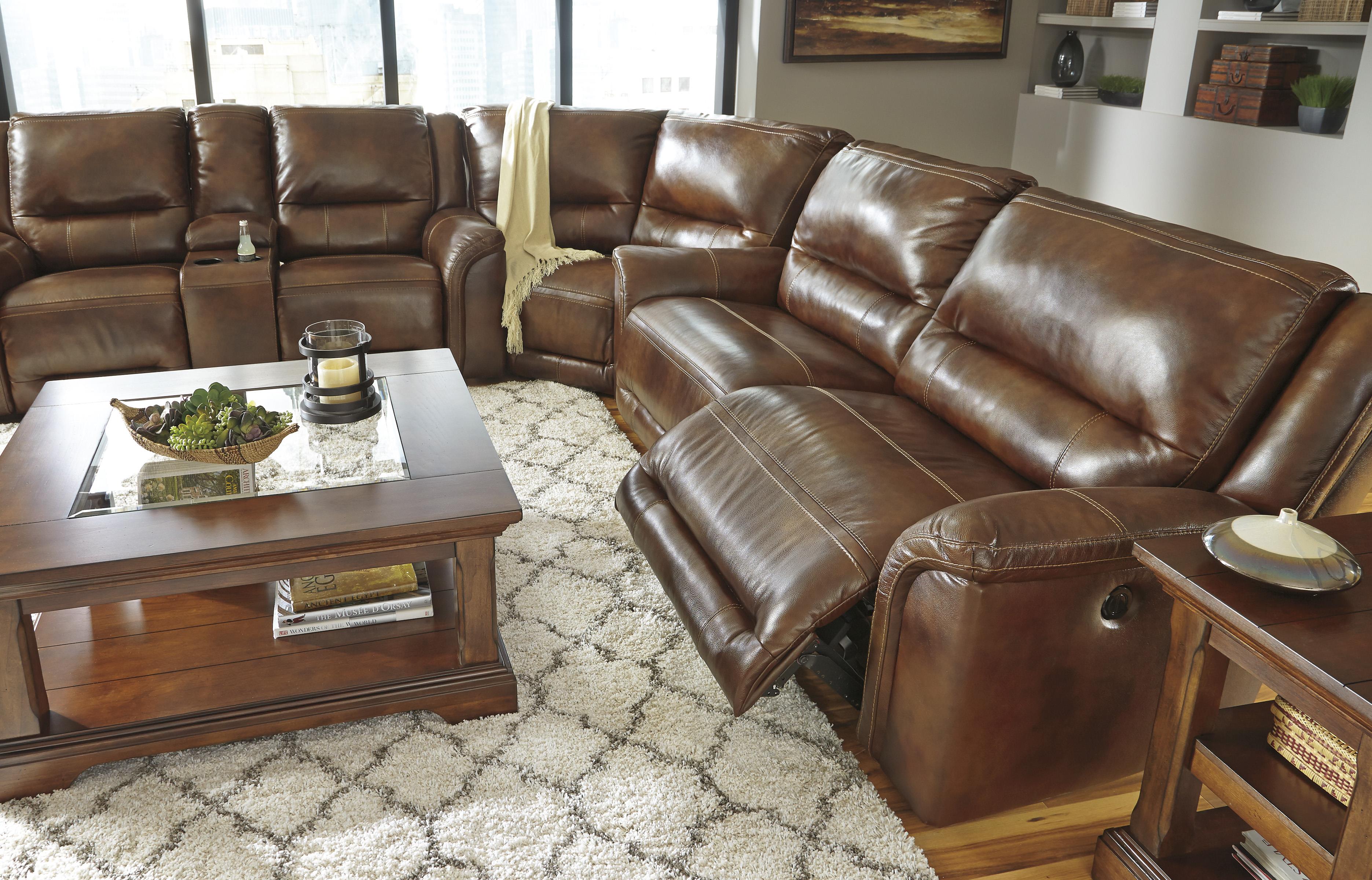 Signature Design by Ashley Jayron Contemporary Leather Match Reclining