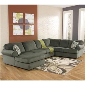 Signature Design by Ashley Jessa Place - Pewter Sectional Sofa with Left Chaise