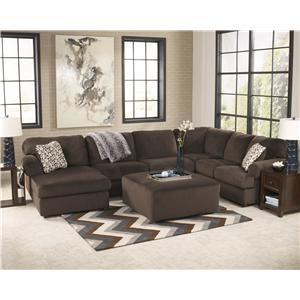 Signature Design by Ashley Jessa Place - Chocolate Stationary Living Room Group