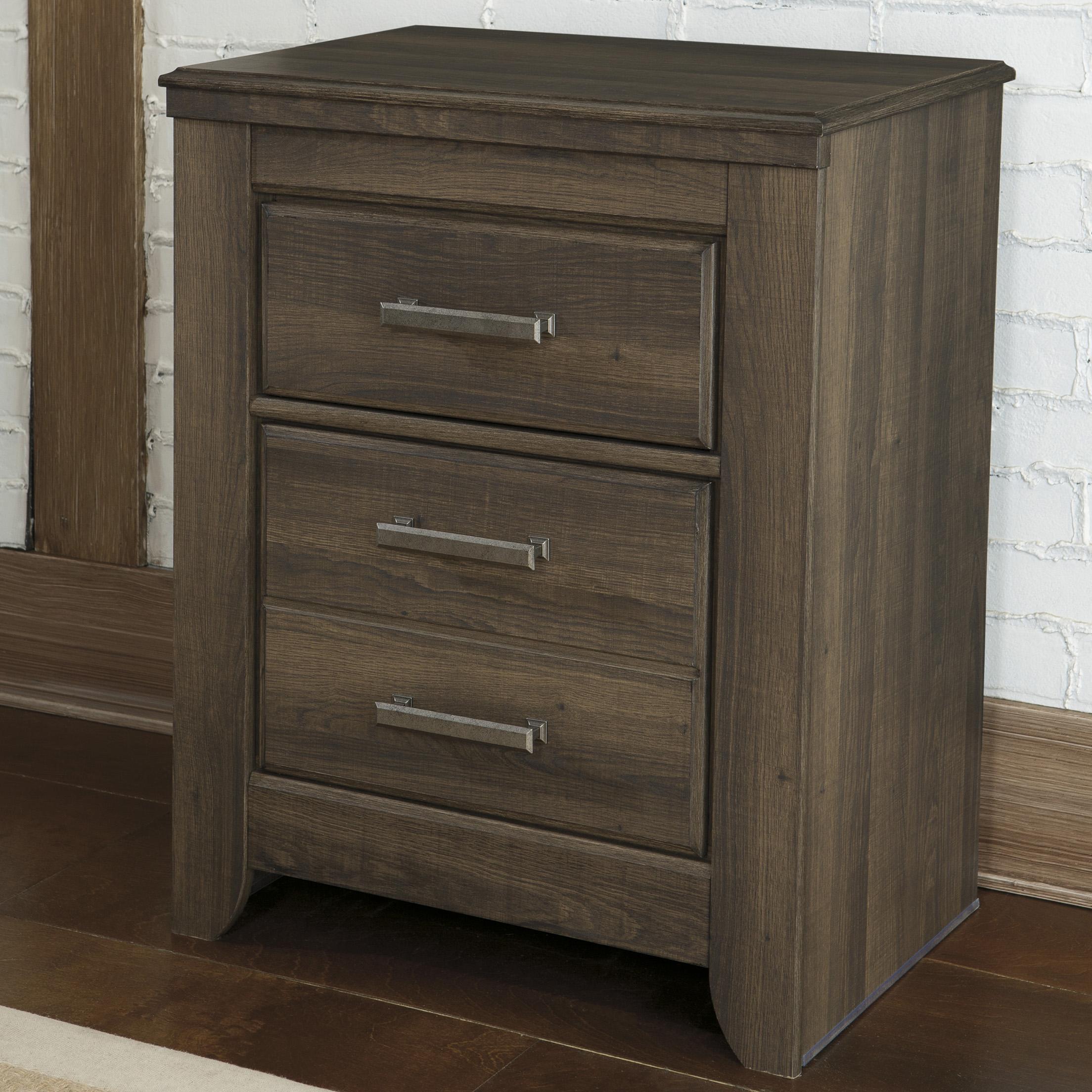 Styleline Umber B251 92 2 Drawer Nightstand With Pewter Accent Hardware Efo Furniture Outlet Nightstands