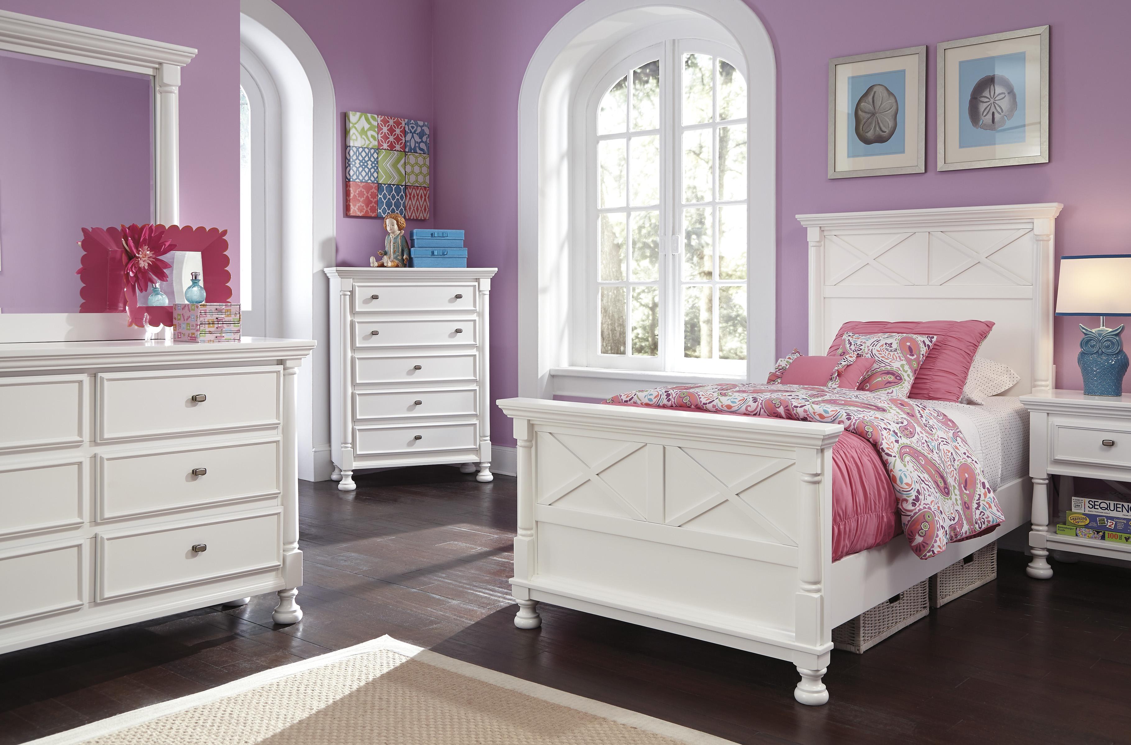 Signature Design by Ashley Kaslyn Bright White Twin Panel ...
