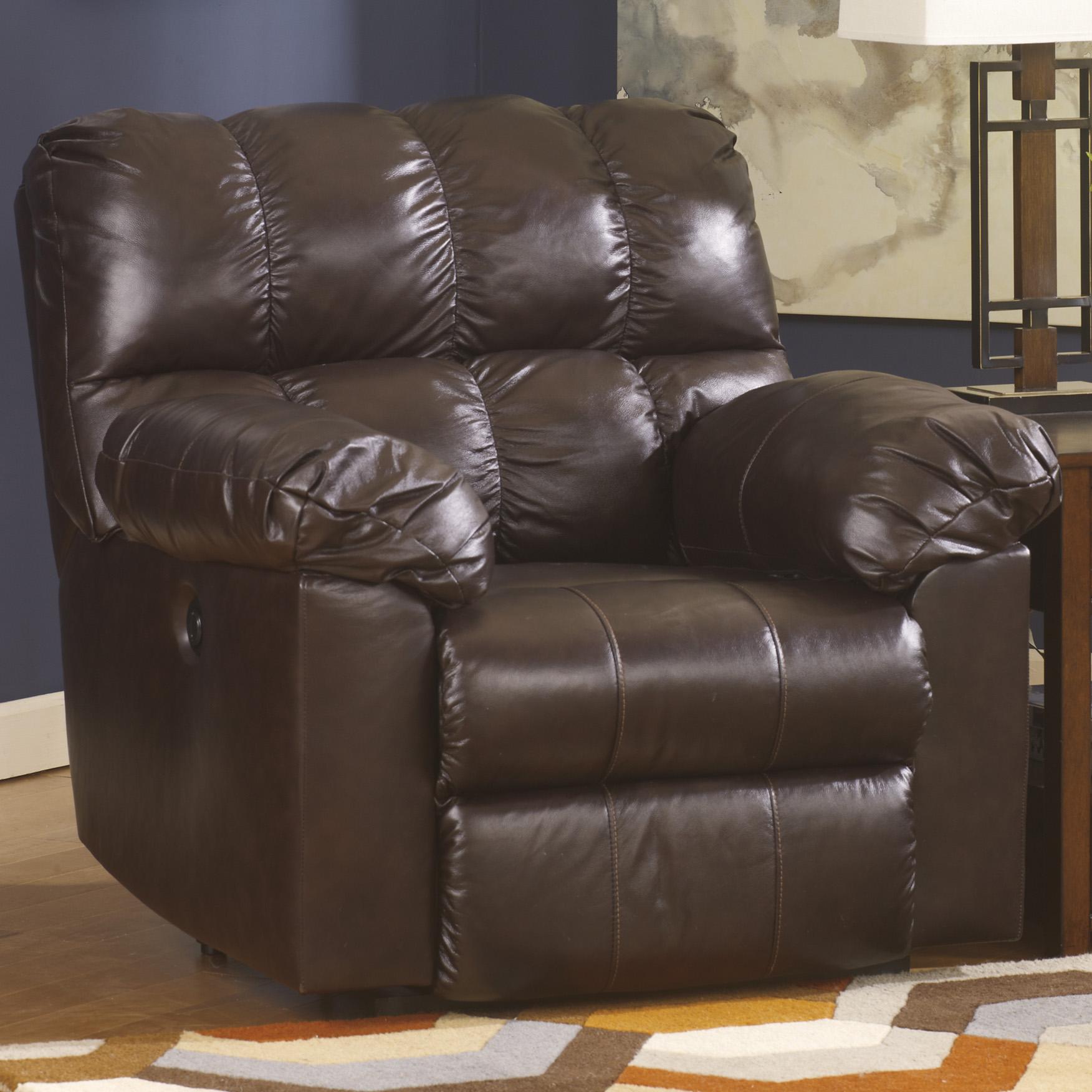 Signature Design By Ashley Kennard Chocolate Rocker Recliner Kennard Chocolate Rocker Recliner With Large Pillow Arms By Signature Design Ashley