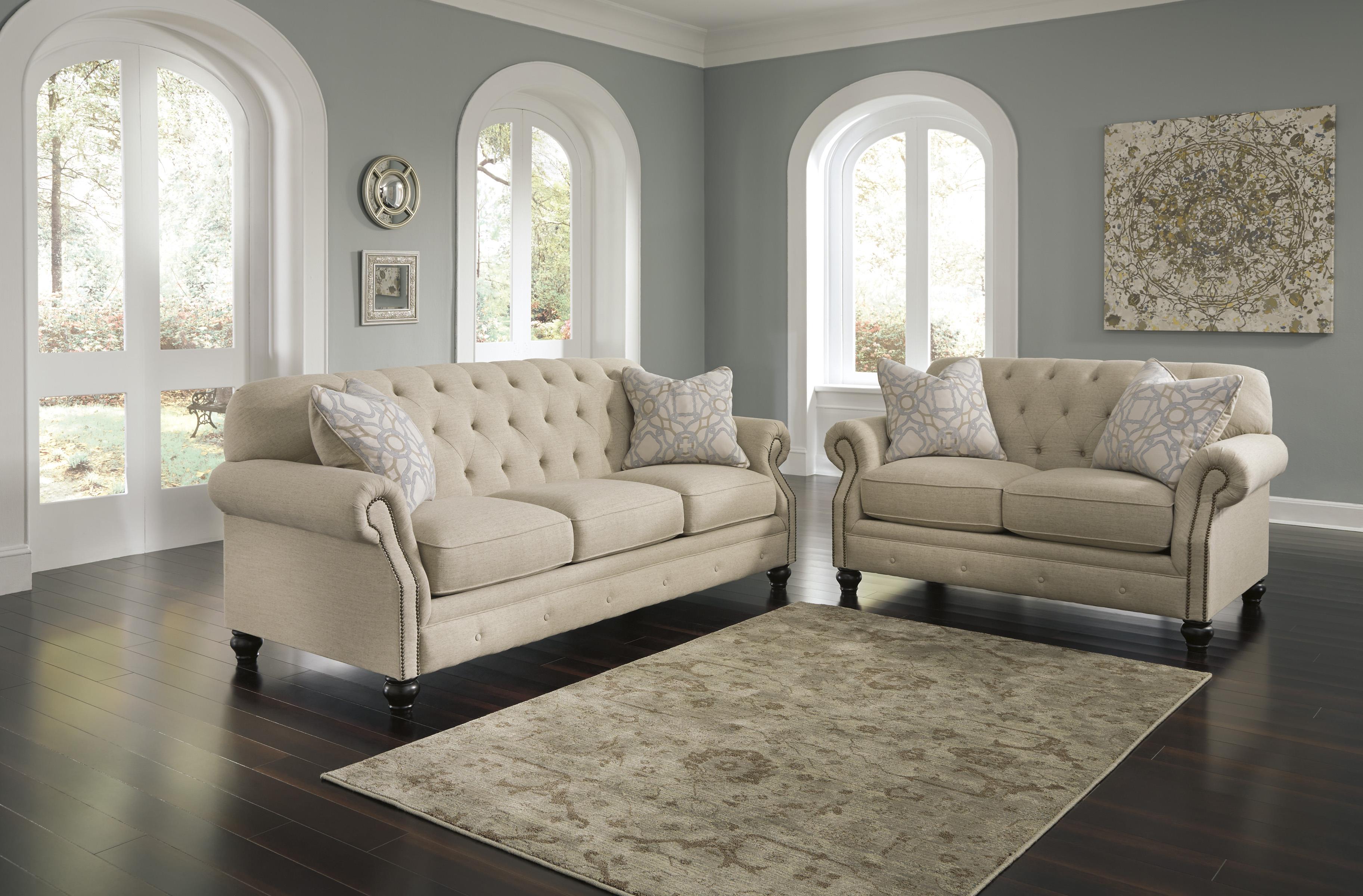 Signature Design by Ashley Kieran Traditional Loveseat with Tufted Back