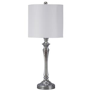Signature Design by Ashley Lamps - Contemporary Set of 2 Taji Metal Table Lamps
