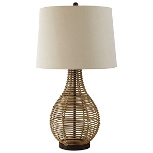 Signature Design by Ashley Lamps - Vintage Style Set of 2 Erwin Rattan Table Lamps