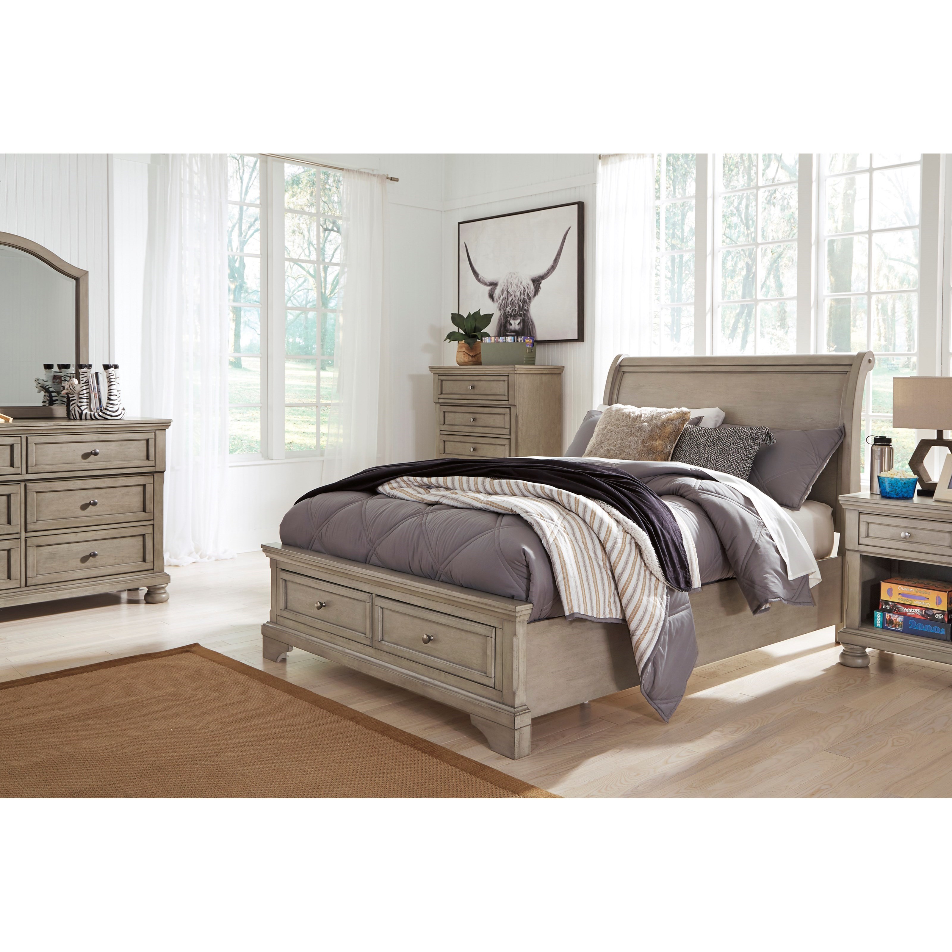 Signature Design by Ashley Lettner Full Sleigh Storage Bed ...