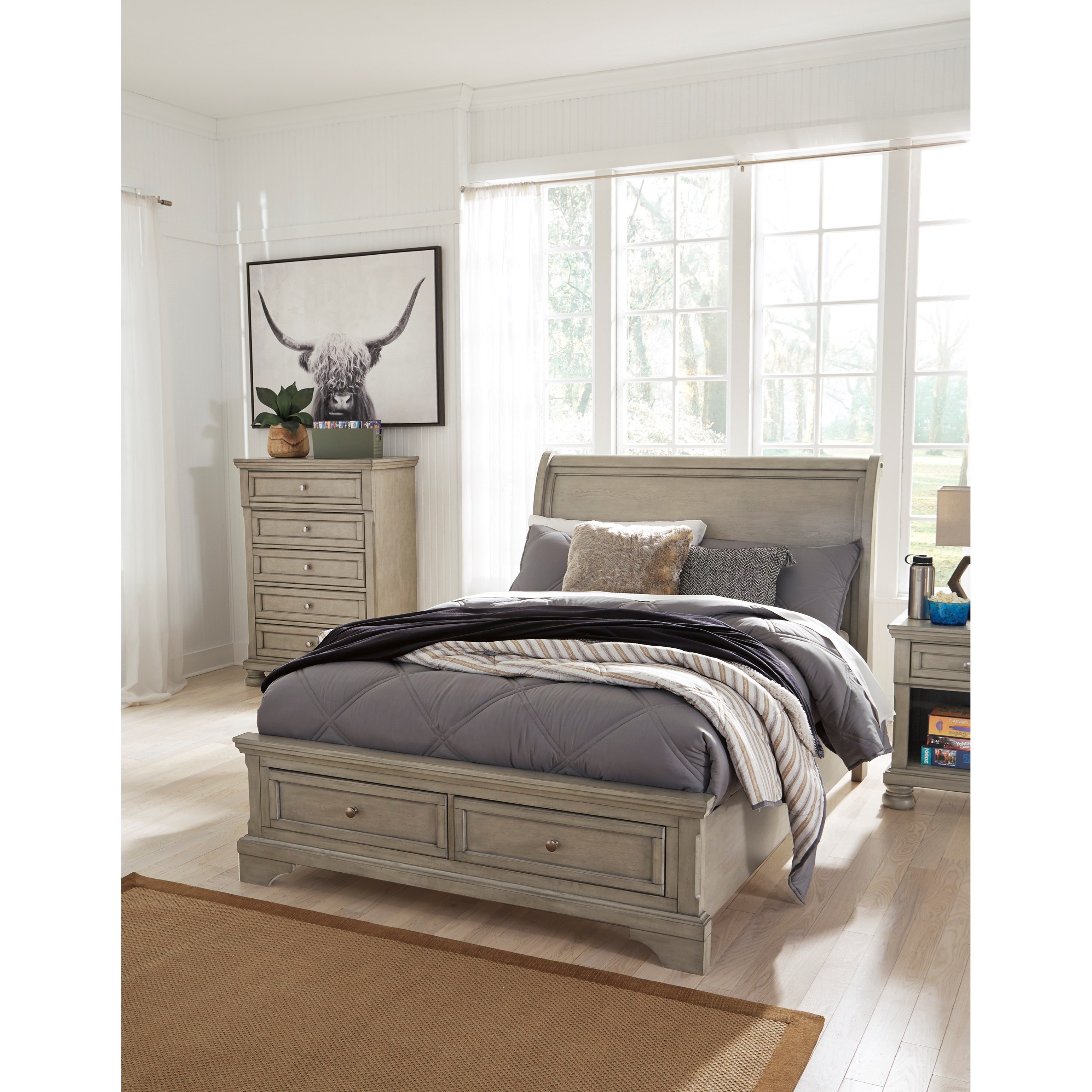 Signature Design by Ashley Lettner Full Sleigh Storage Bed ...