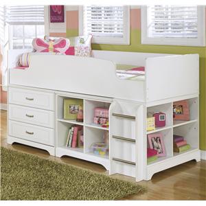 trinell twin loft bed with storage