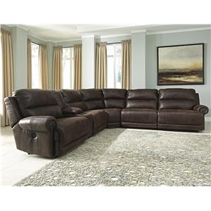 Signature Design by Ashley Luttrell 6Pc Power Reclining Sectional with Console