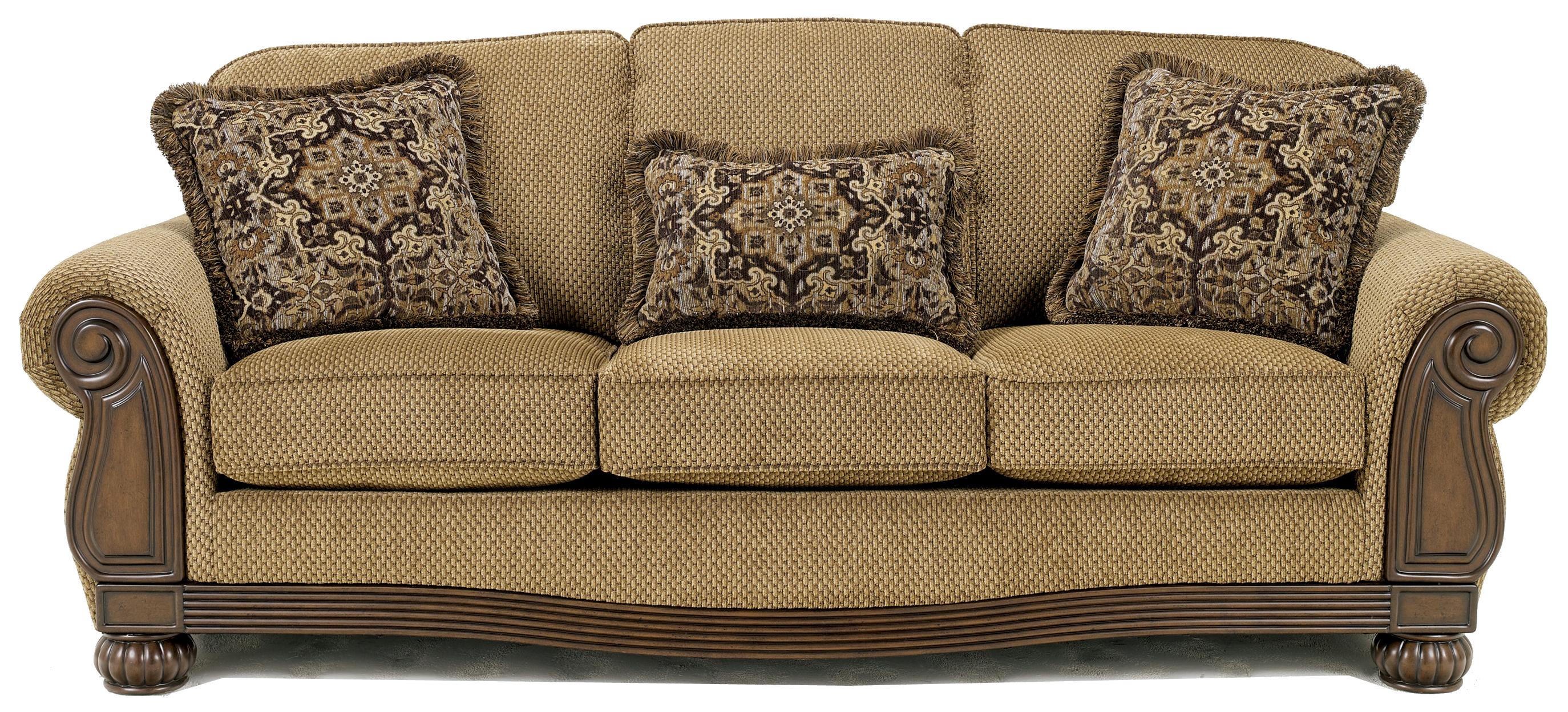 Signature Design By Ashley Lynnwood Amber Sofa With Carved Wood Signature Design By Ashley Lynnwood Amber Sofa With Carved Wood Accents Ahfa Dealer Locator