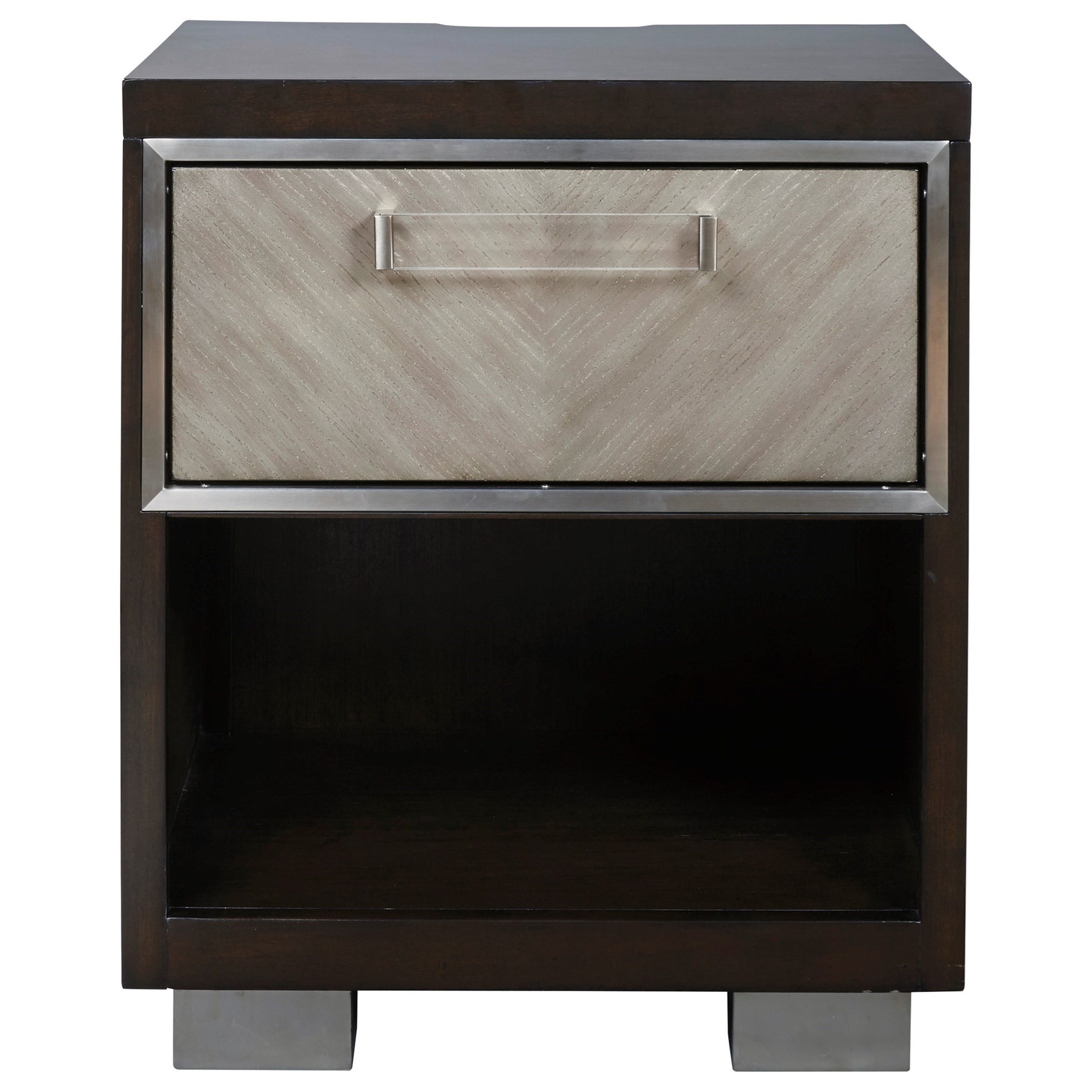 Signature Design By Ashley Maretto Contemporary One Drawer Nightstand With Dual Outlets And Usb Ports Royal Furniture Nightstands