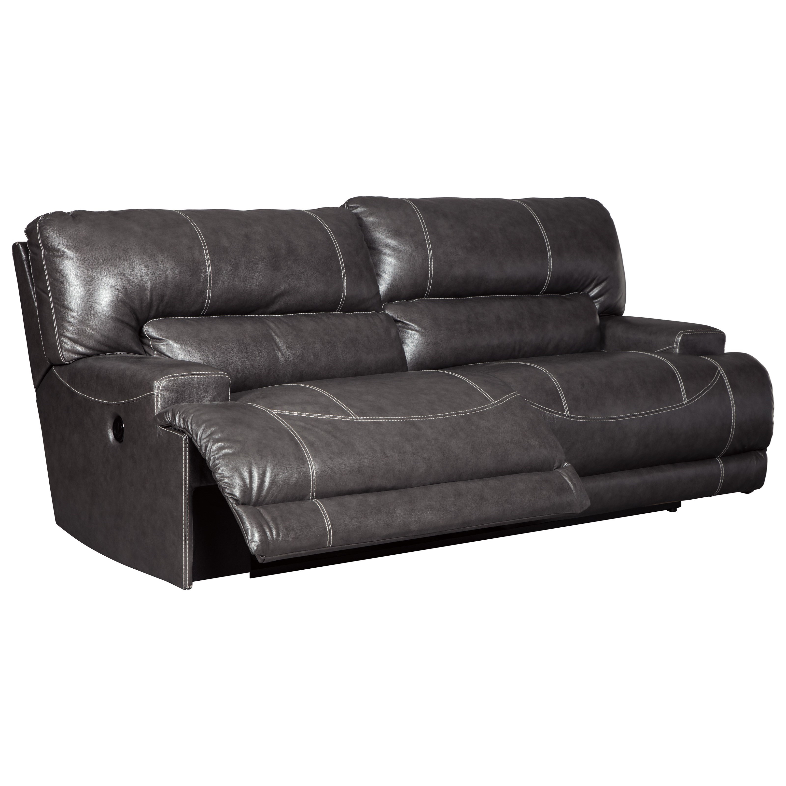 Ashley Signature Design McCaskill U6090047 Contemporary Leather Match 2-Seat Reclining Power ...
