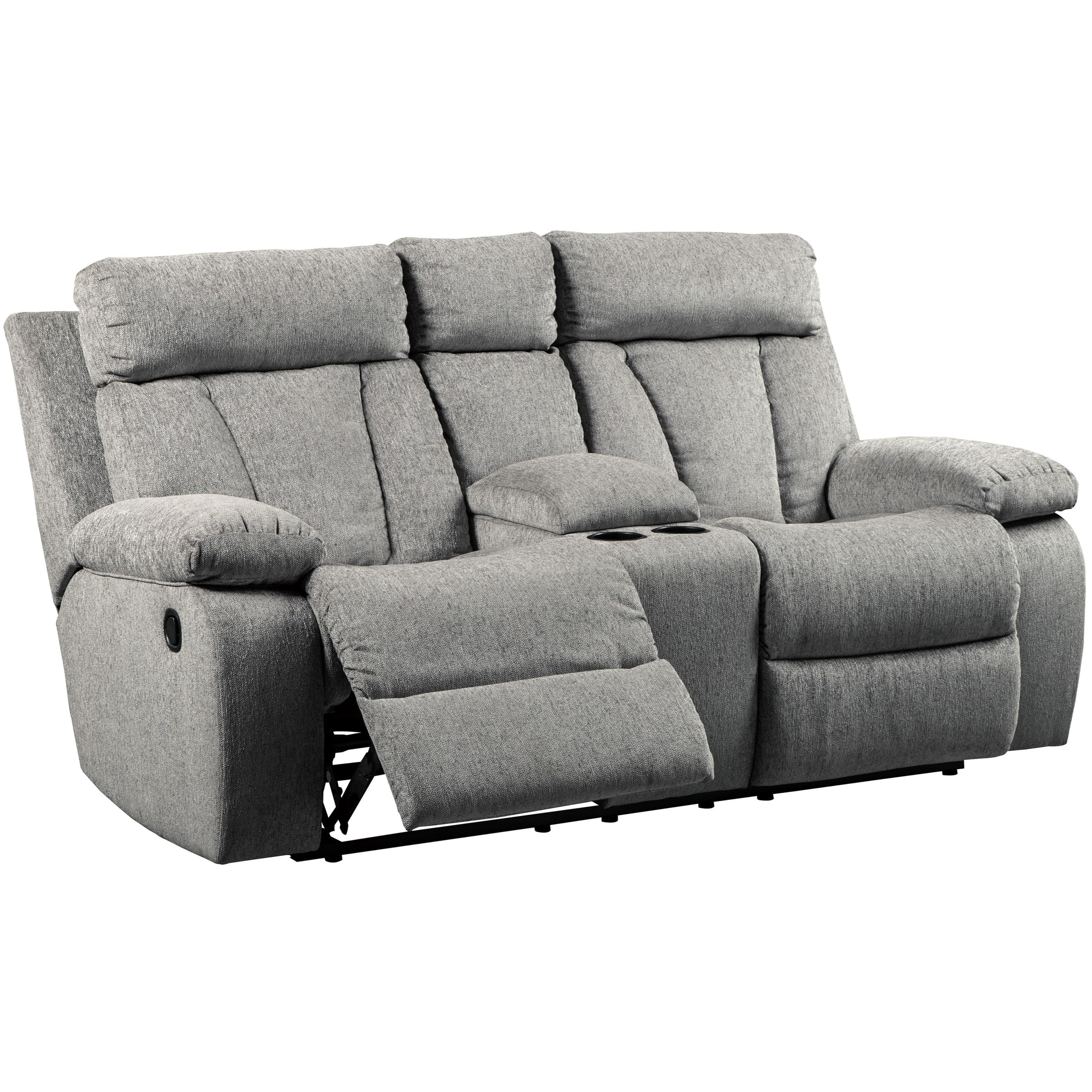 Signature Design by Ashley Mitchiner Casual Double Reclining Love Seat with Console | A1 ...