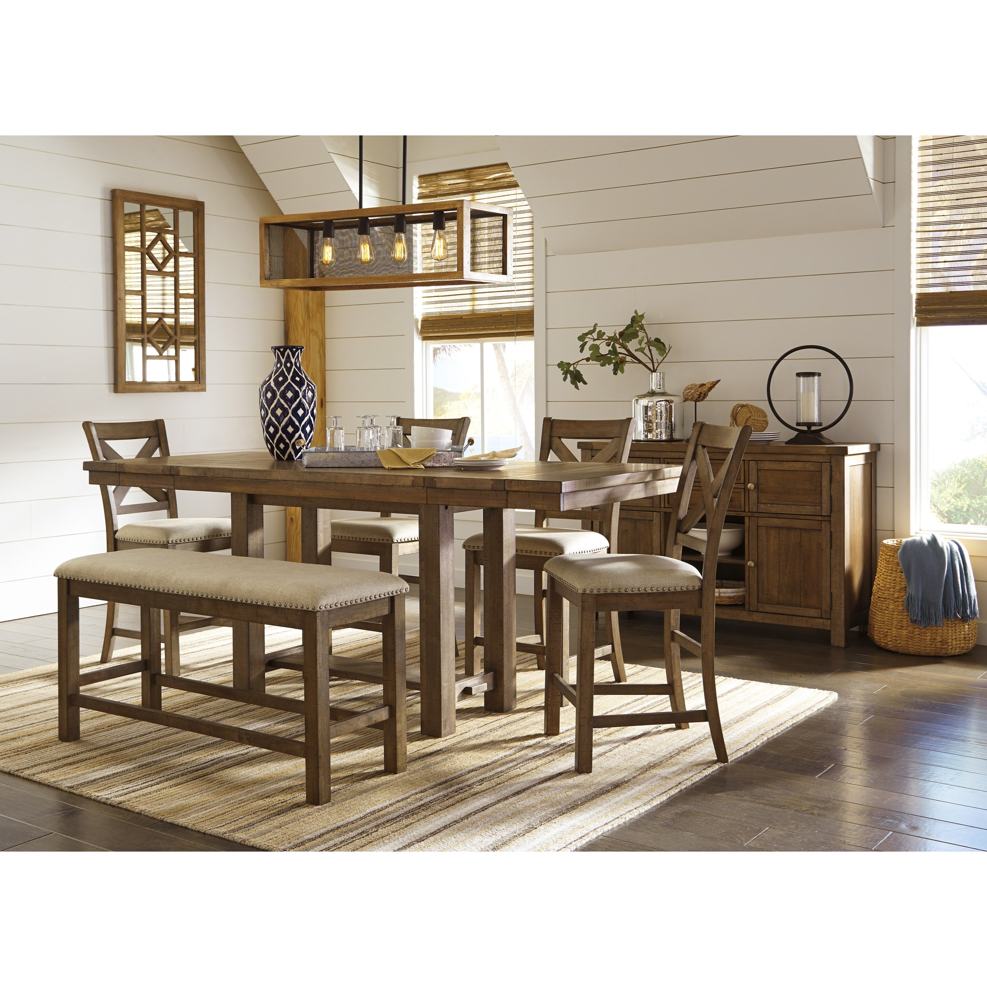 Ashley Signature Design Moriville D631-124 Upholstered Barstool with X-Back | Dunk & Bright ...