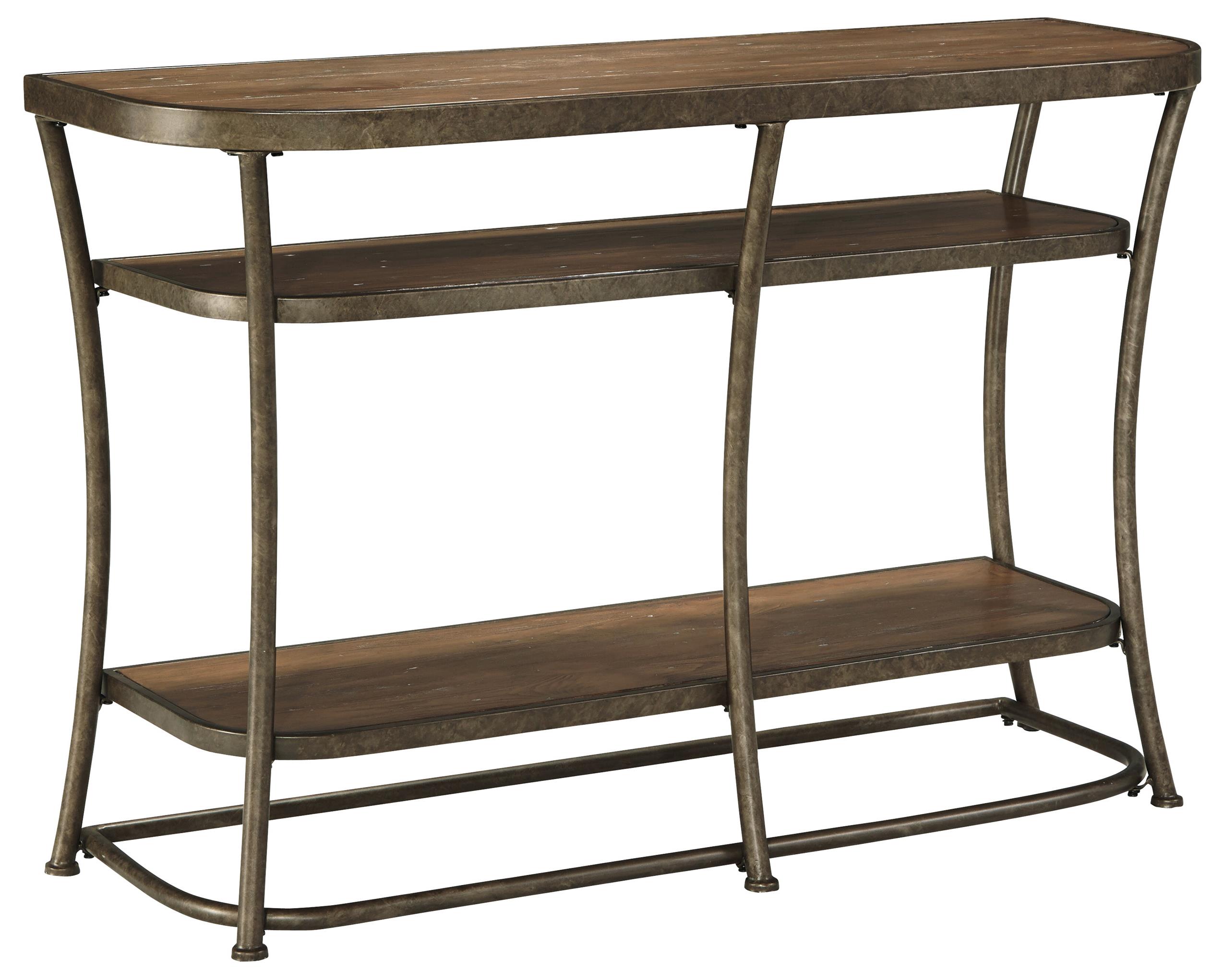 Signature Design By Ashley Nartina Rustic Metal Frame Sofa Table Signature Design By Ashley Nartina Sofa Table Item Number T805 4