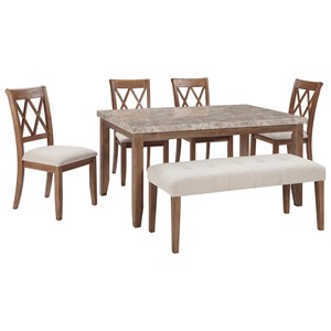 Table And Chair Sets Long Island Hempstead Queens Brooklyn Ny Signature Design By Ashley Narvilla 6 Piece Rectangular Table Set With Bench