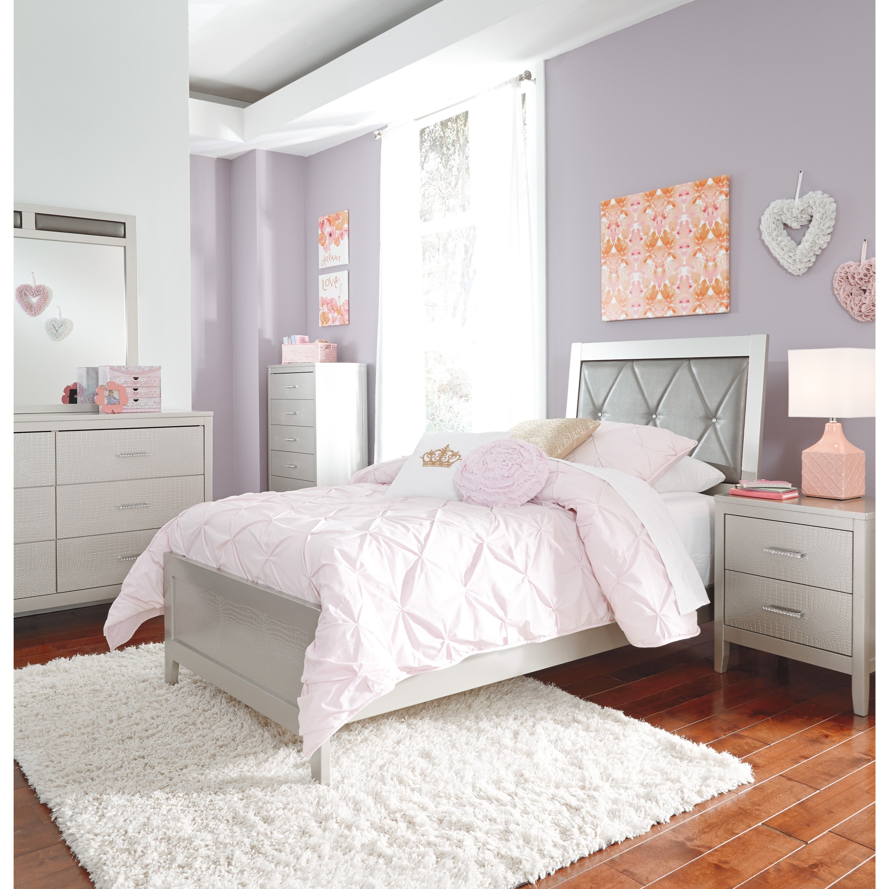 Signature Design by Ashley Olivet Glam Twin Bedroom Group ...