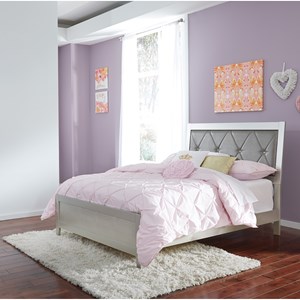 signature design by ashley olivet glam full panel bed with faux