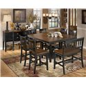 Signature Design by Ashley Owingsville 8-Piece Square Counter Extension Table Set with Double ...