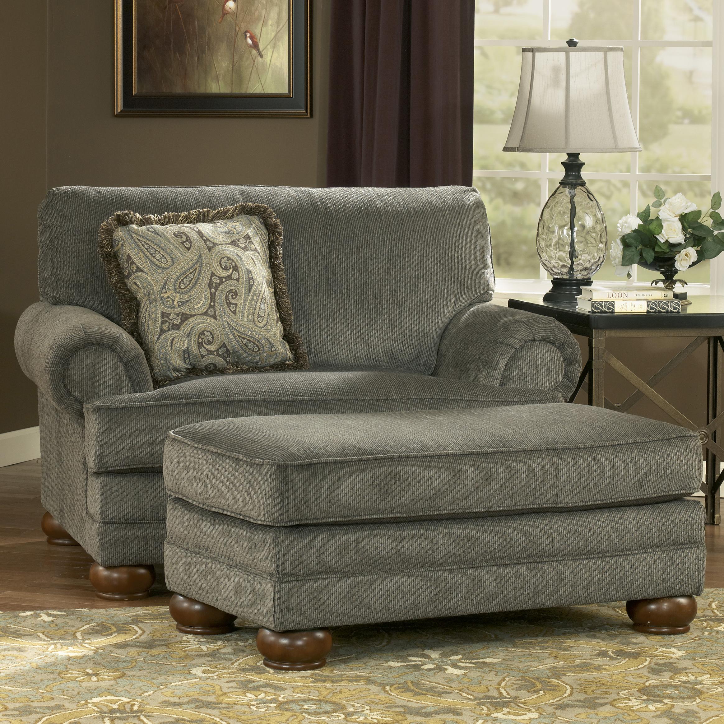 Signature Design By Ashley Parcal Estates Basil Traditional Chair Signature Design By Ashley Parcal Estates Basil Traditional Chair And A Half Ottoman With Fringe Toss Pillow Ahfa Dealer Locator