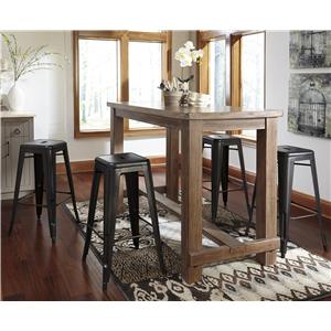 Signature Design by Ashley Pinnadel 5-Piece Bar Table Set