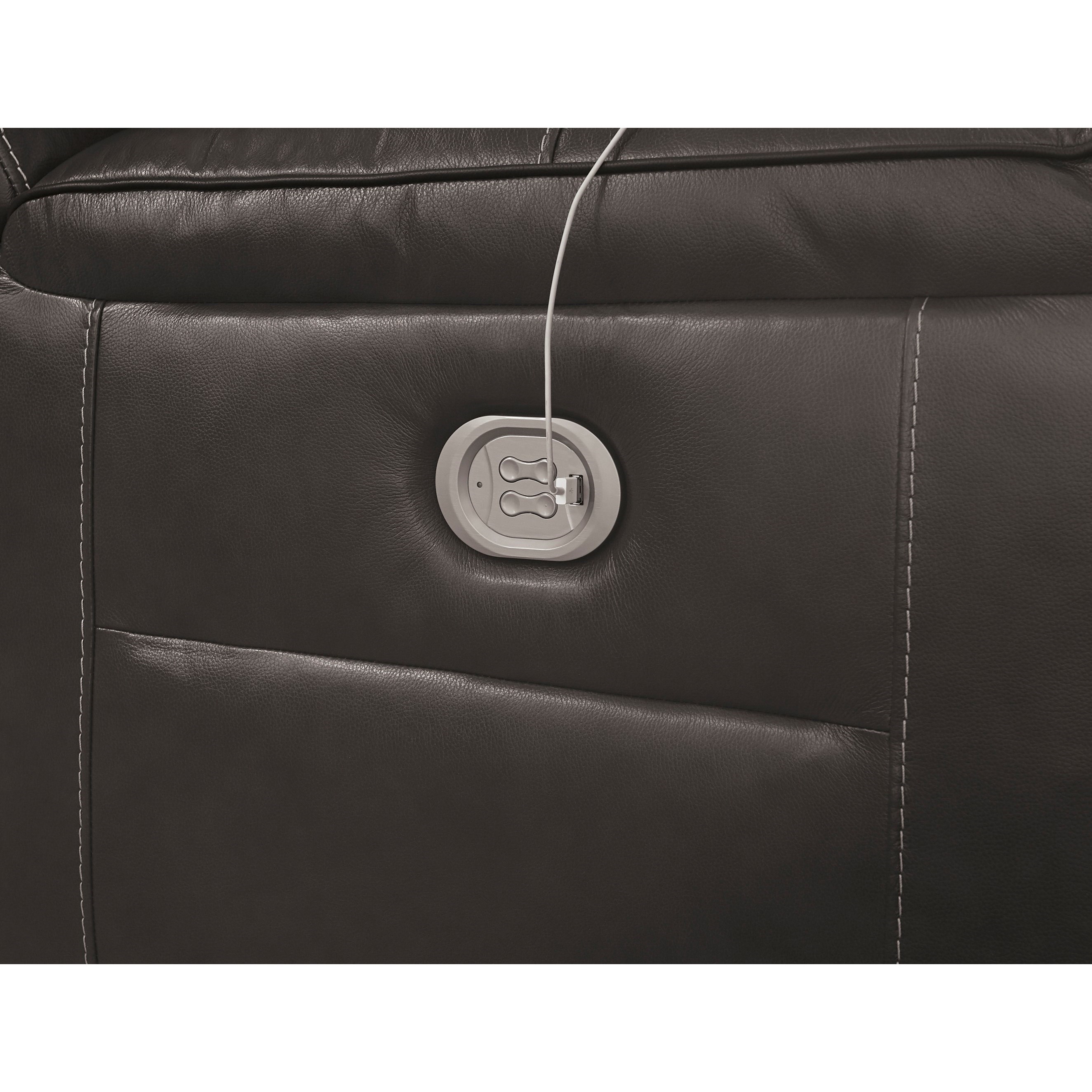 Signature Design by Ashley Othello Contemporary Leather Match Power Reclining Sofa w/ Adjustable ...