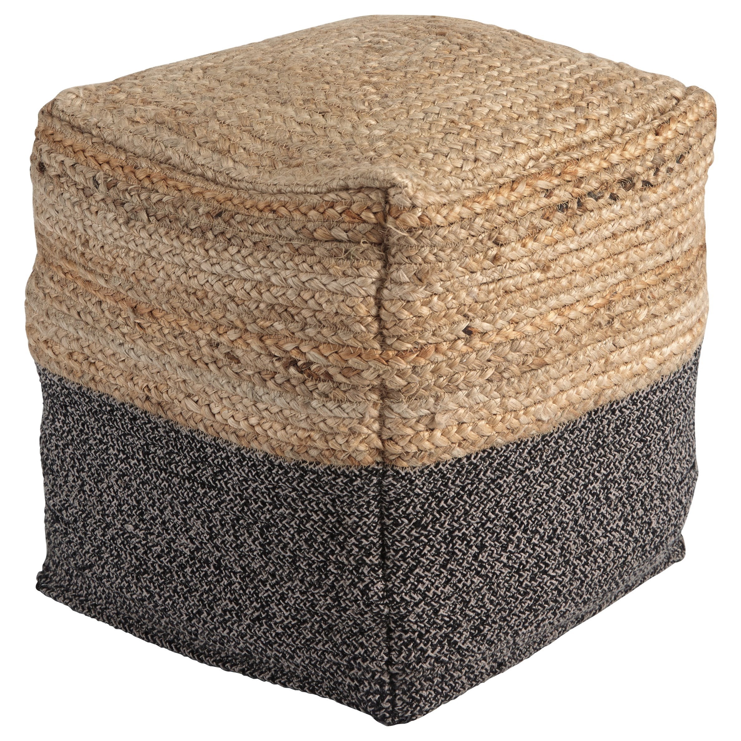 Poufs Sweed Valley - Natural/Black Pouf Poufs Sweed Valley - Natural/Black Pouf