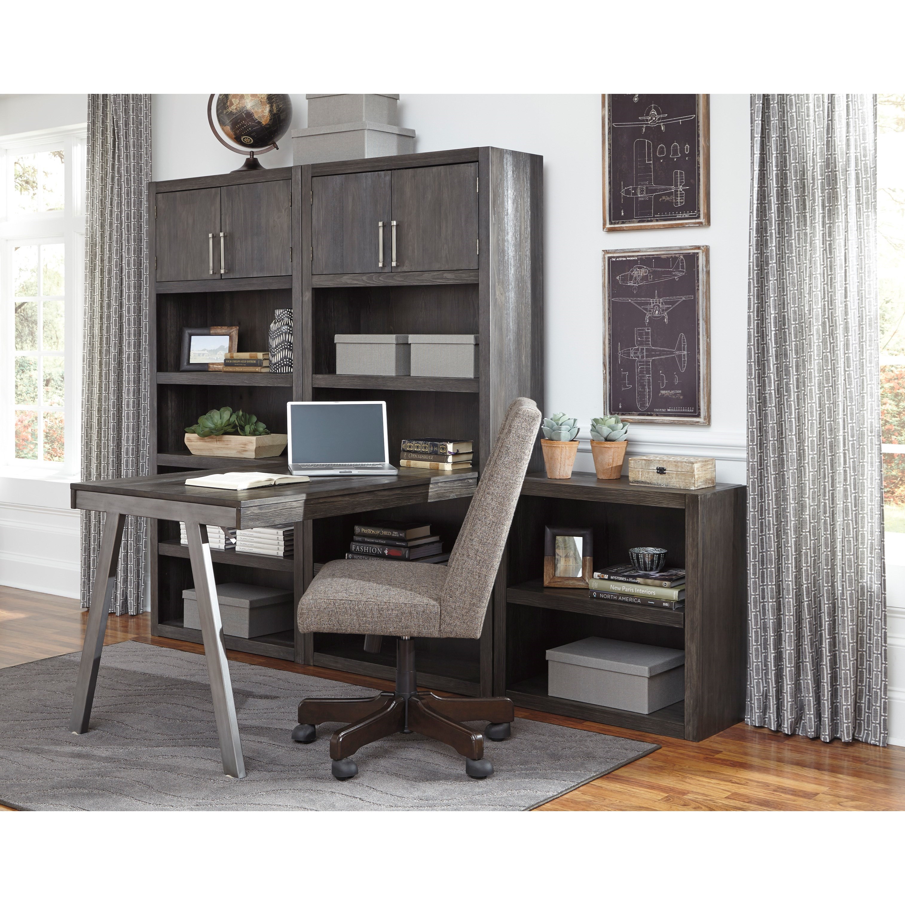 Signature Design by Ashley Raventown Large Bookcase in Grayish Brown