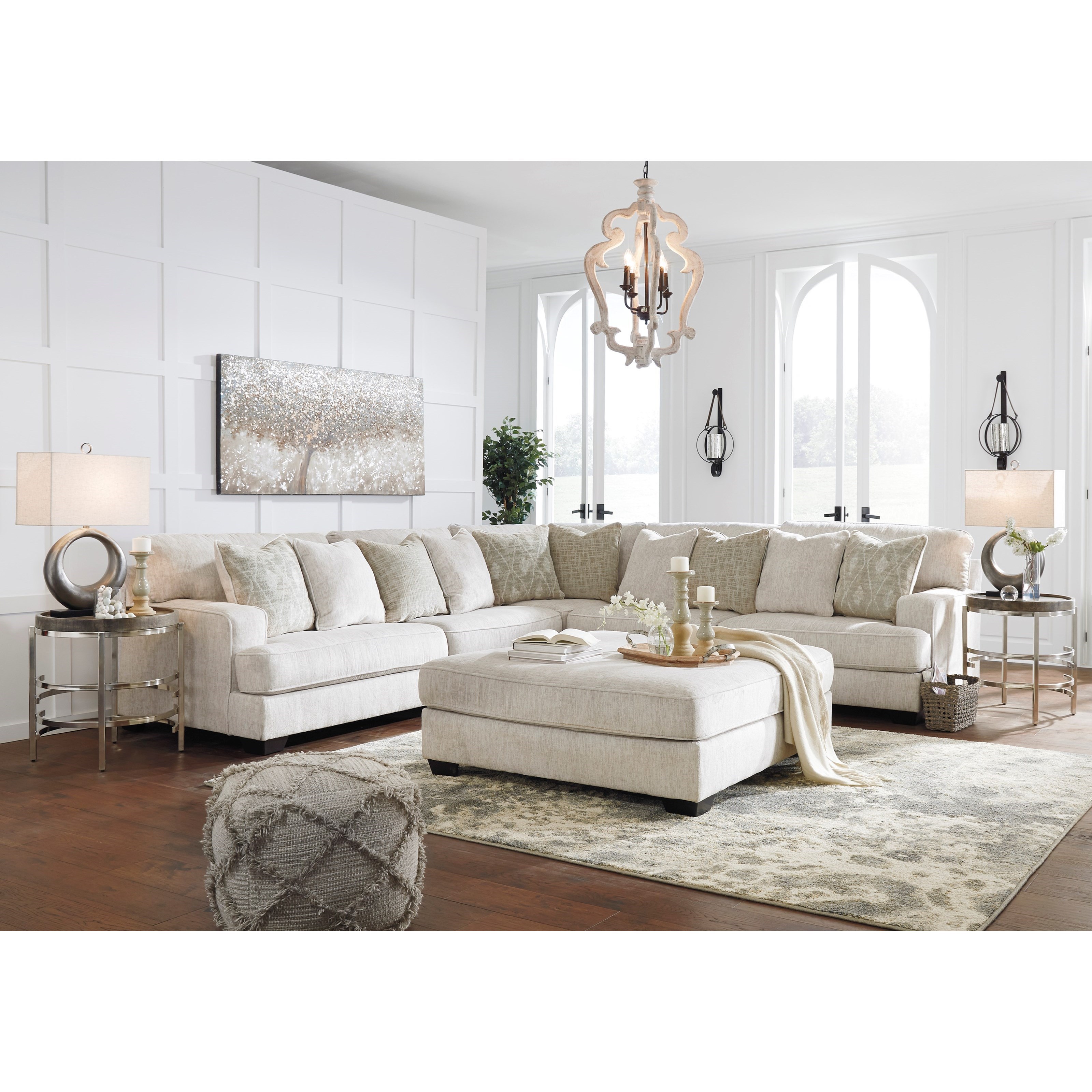 Ashley Signature Design Rawcliffe 3-Piece Sectional with Scatterback Accent Pillows | Rooms and ...
