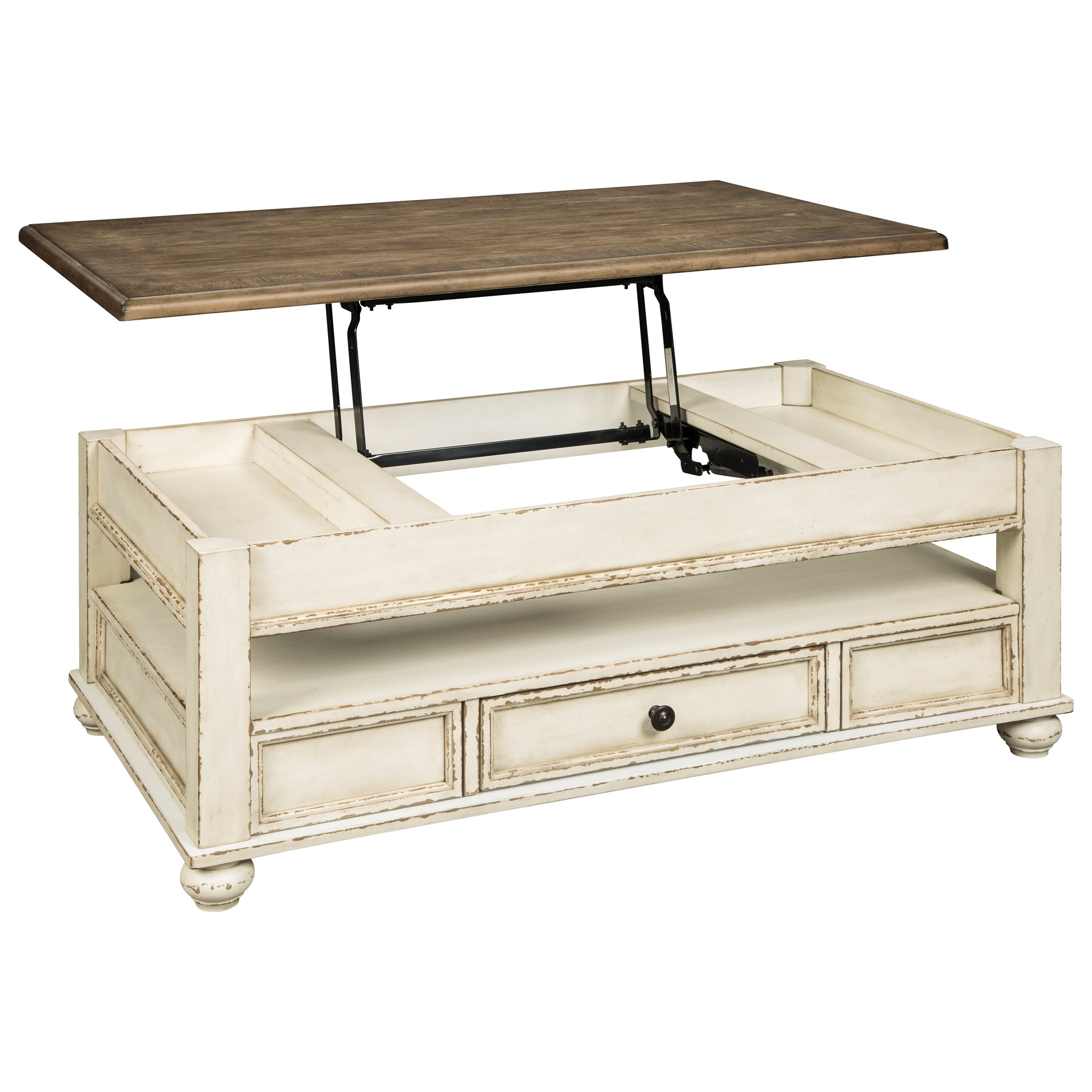 Signature Design by Ashley Realyn Cottage Lift-Top Cocktail Table with Storage Drawer | Suburban ...