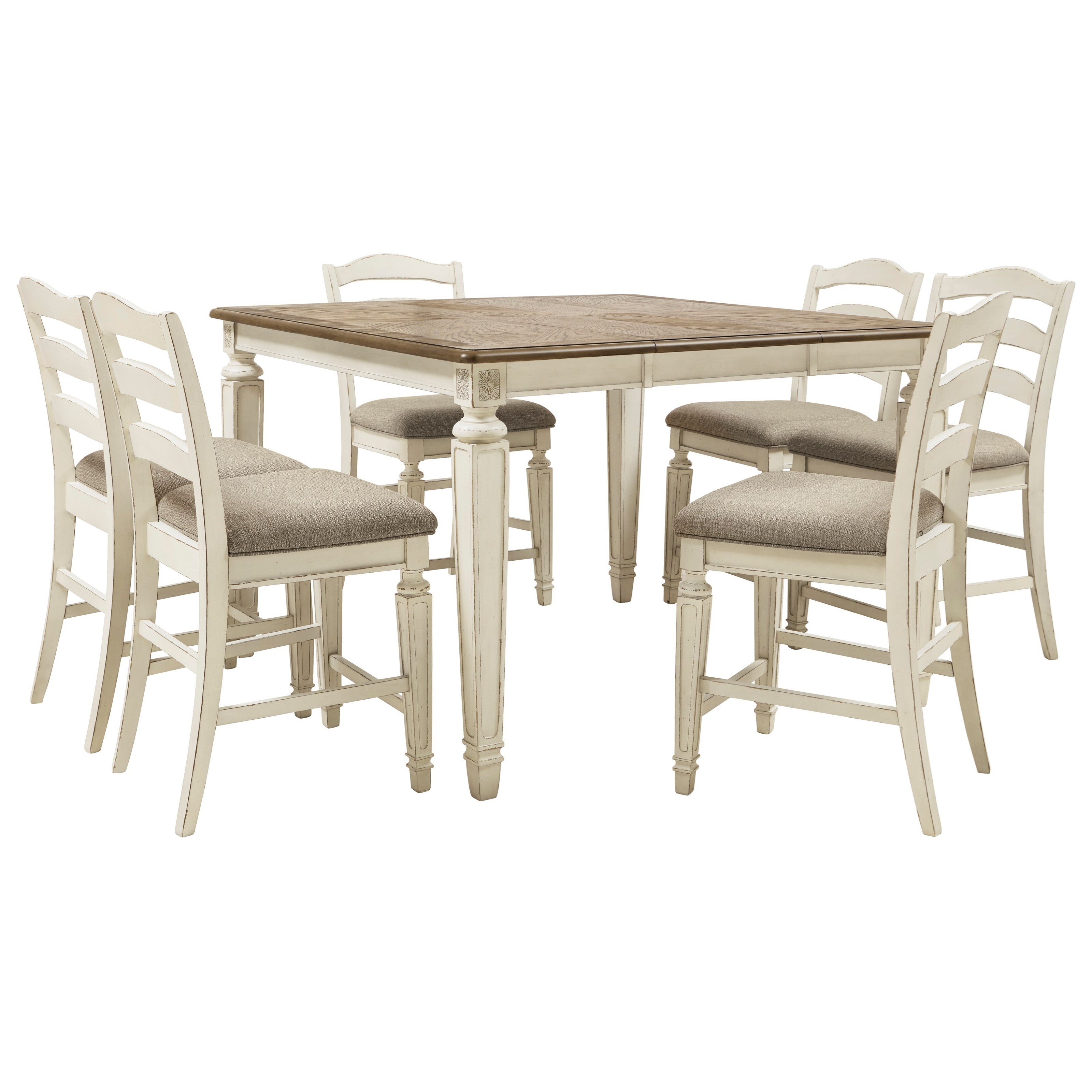 Vendor 3 Realyn 7 Piece Counter Extension Table Set Becker Furniture Pub Table And Stool Sets