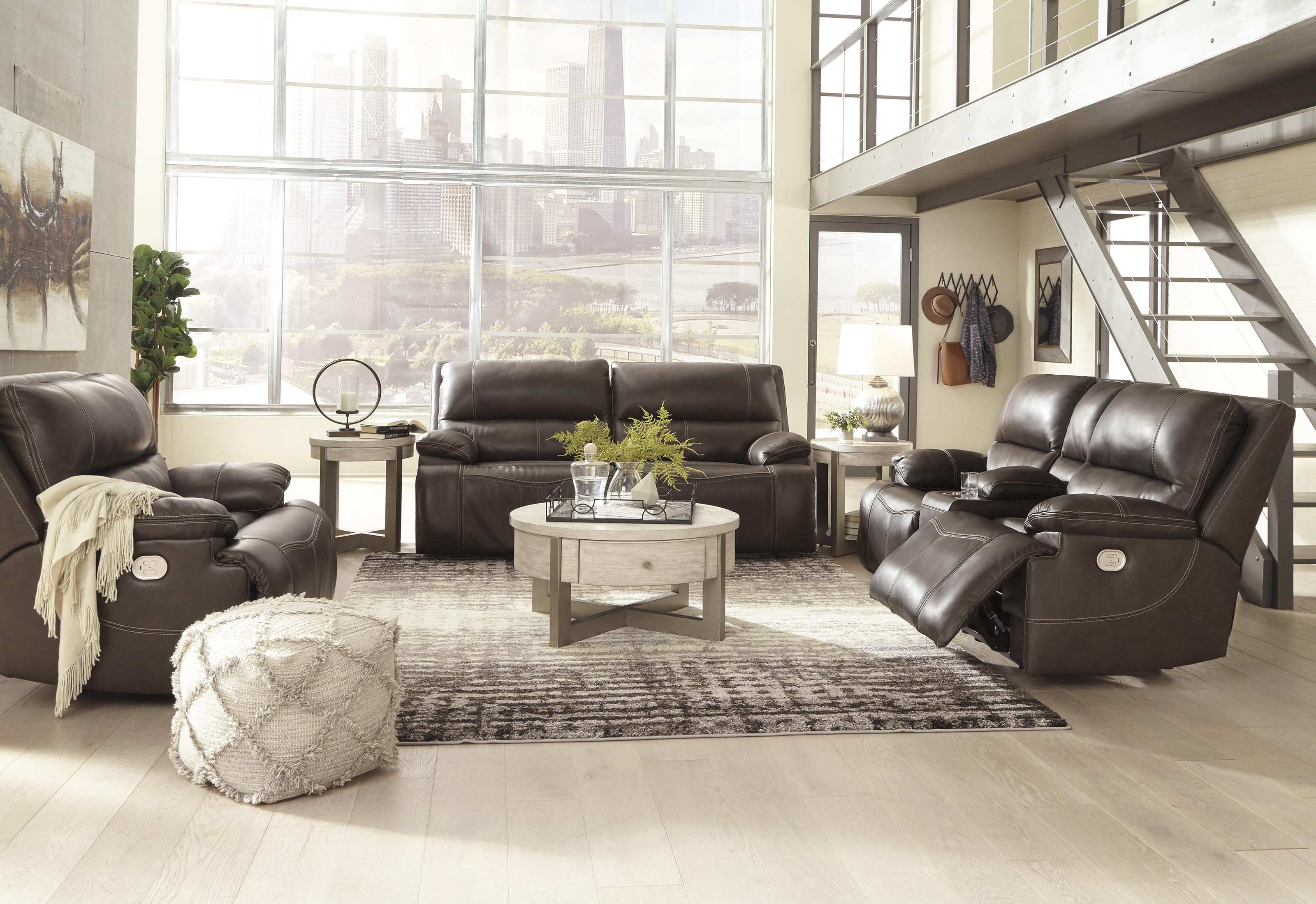 Signature Design by Ashley Ricmen U4370147+82 Power Recliner Sofa and Power  Recliner Set | Sam Levitz Furniture | Reclining Living Room Groups