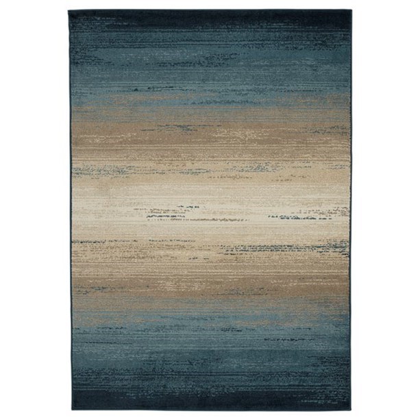 Ashley Signature Design Contemporary Area Rugs R402062 Ignacio Blue Tan Medium Rug Dunk Bright Furniture Rugs
