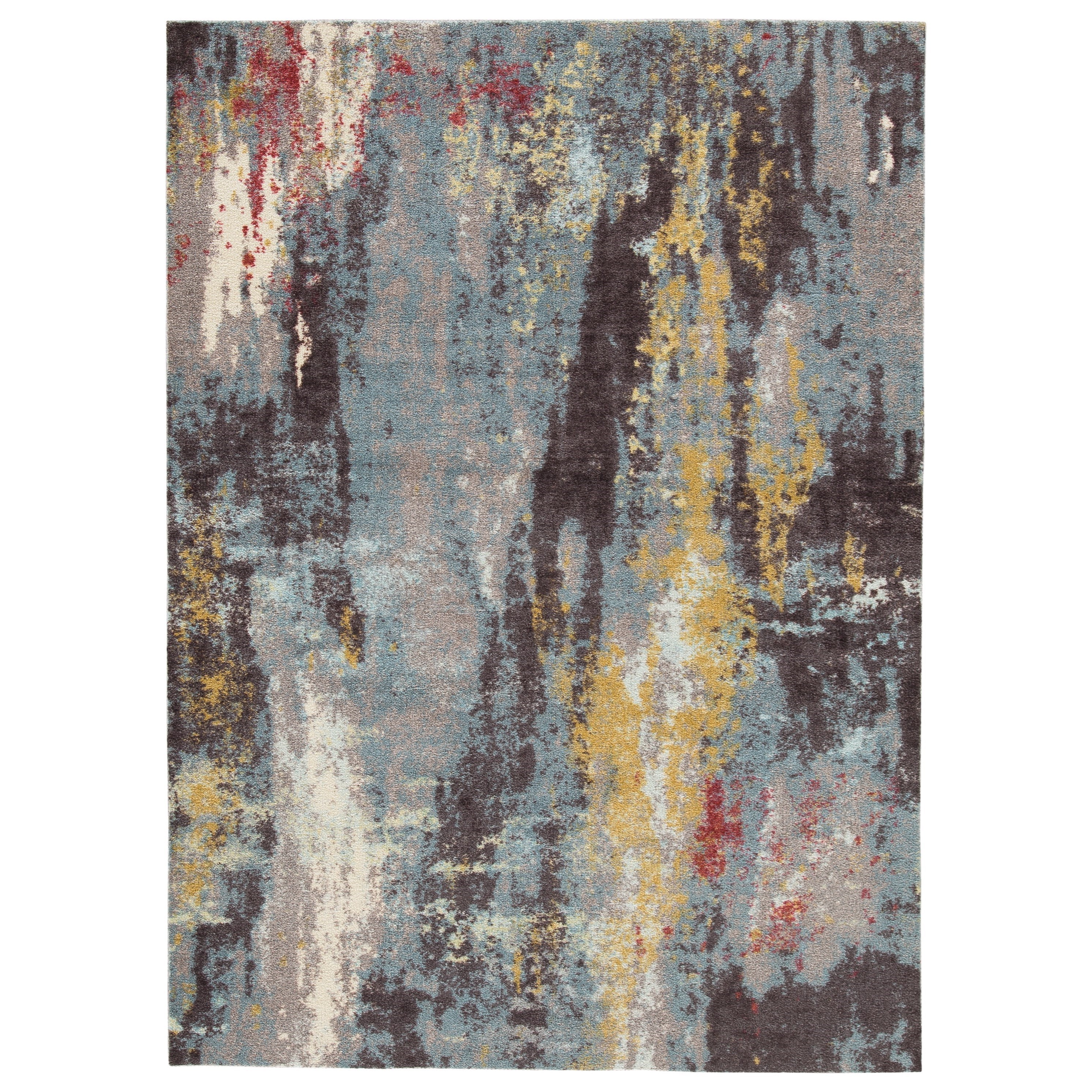 Contemporary Area Rugs Quent Blue Gray Yellow Medium Rug By Signature Design Ashley At Furniture And Liancemart