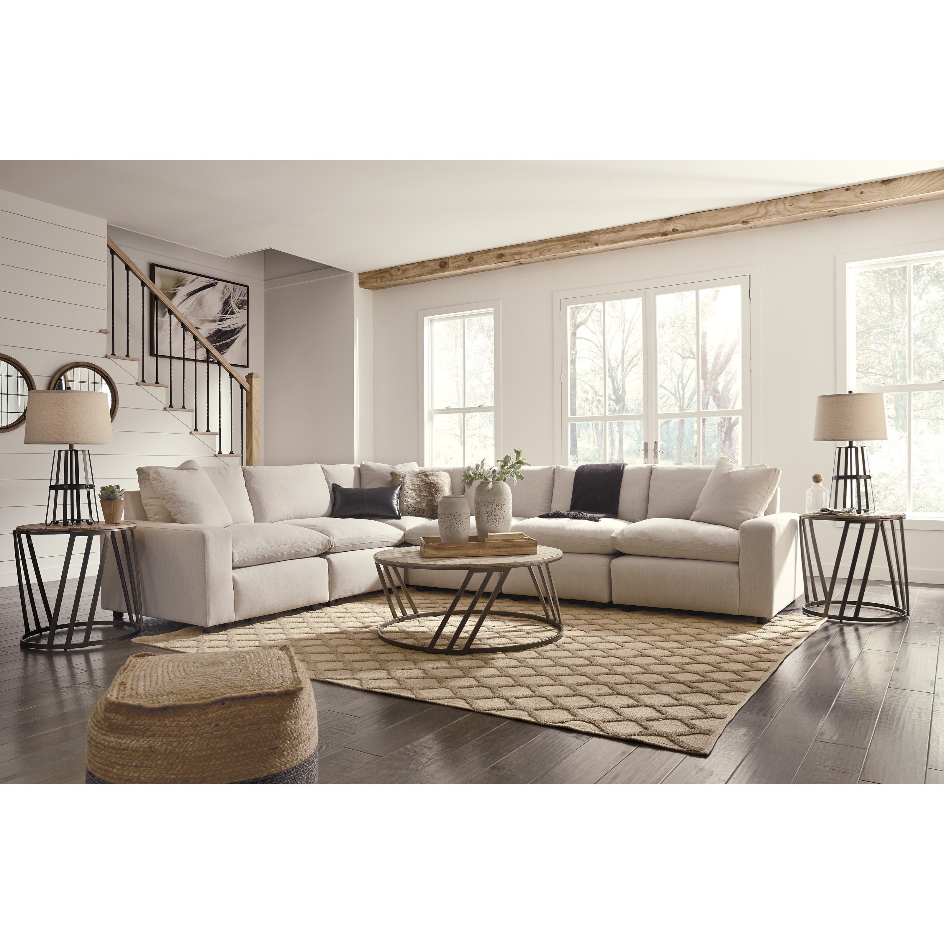 Signature Design by Ashley Savesto Casual Contemporary 6-Piece Sectional | Value City Furniture ...