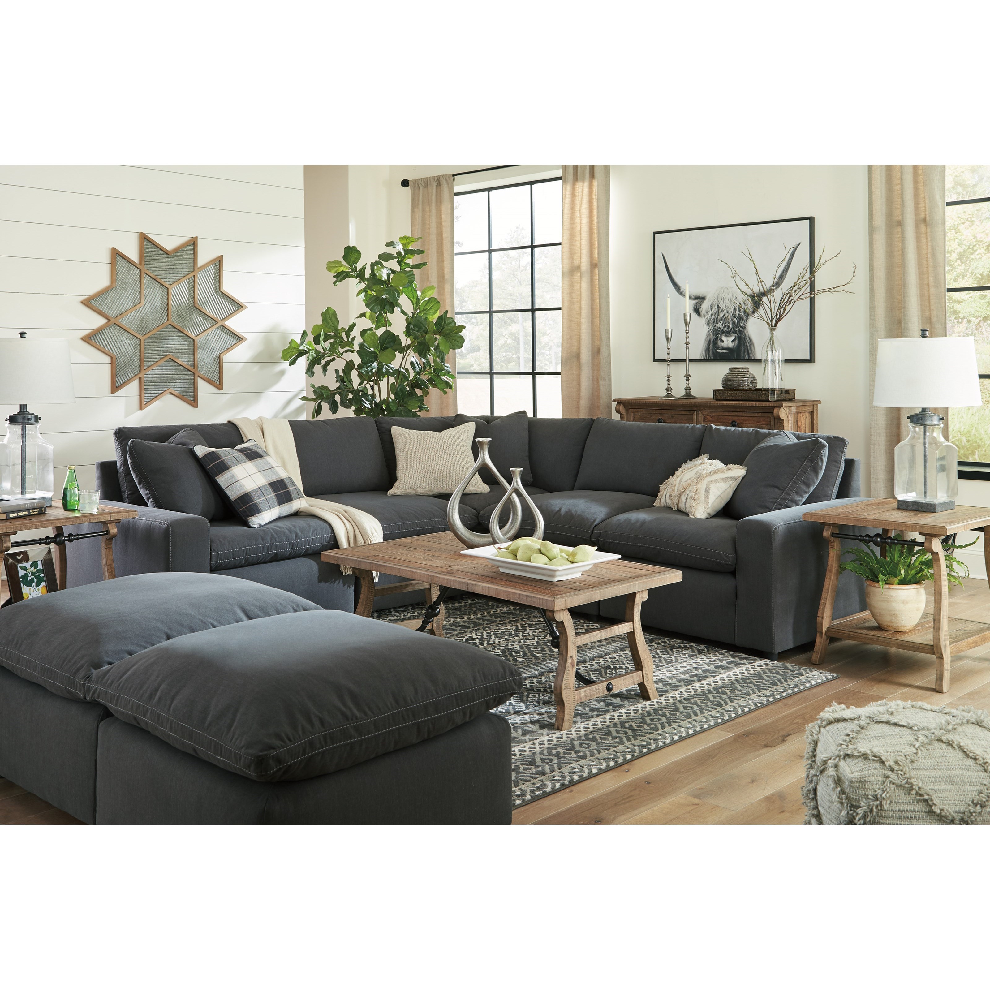 Signature Design by Ashley Savesto Casual Contemporary 7-Piece Sectional Set | Value City ...