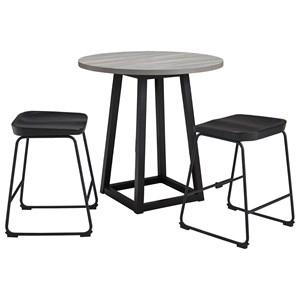 Signature Design By Ashley Showdell 3 Piece Counter Height Dining Table Set Royal Furniture Pub Table And Stool Sets