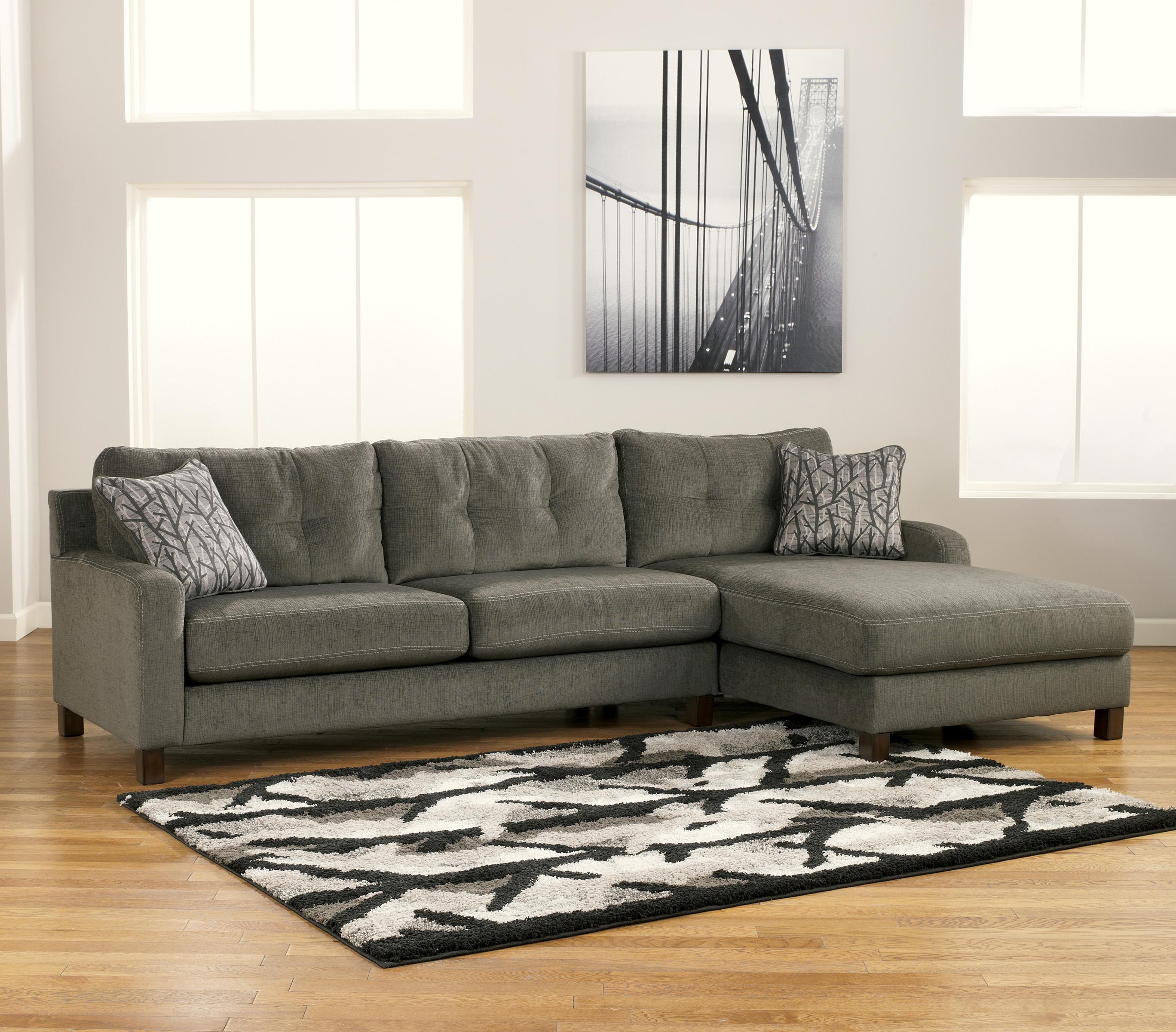 Signature Design By Ashley Siroun Steel Contemporary 2 Piece Siroun Steel Contemporary 2 Piece Sectional With Right Chaise By Signature Design Ashley