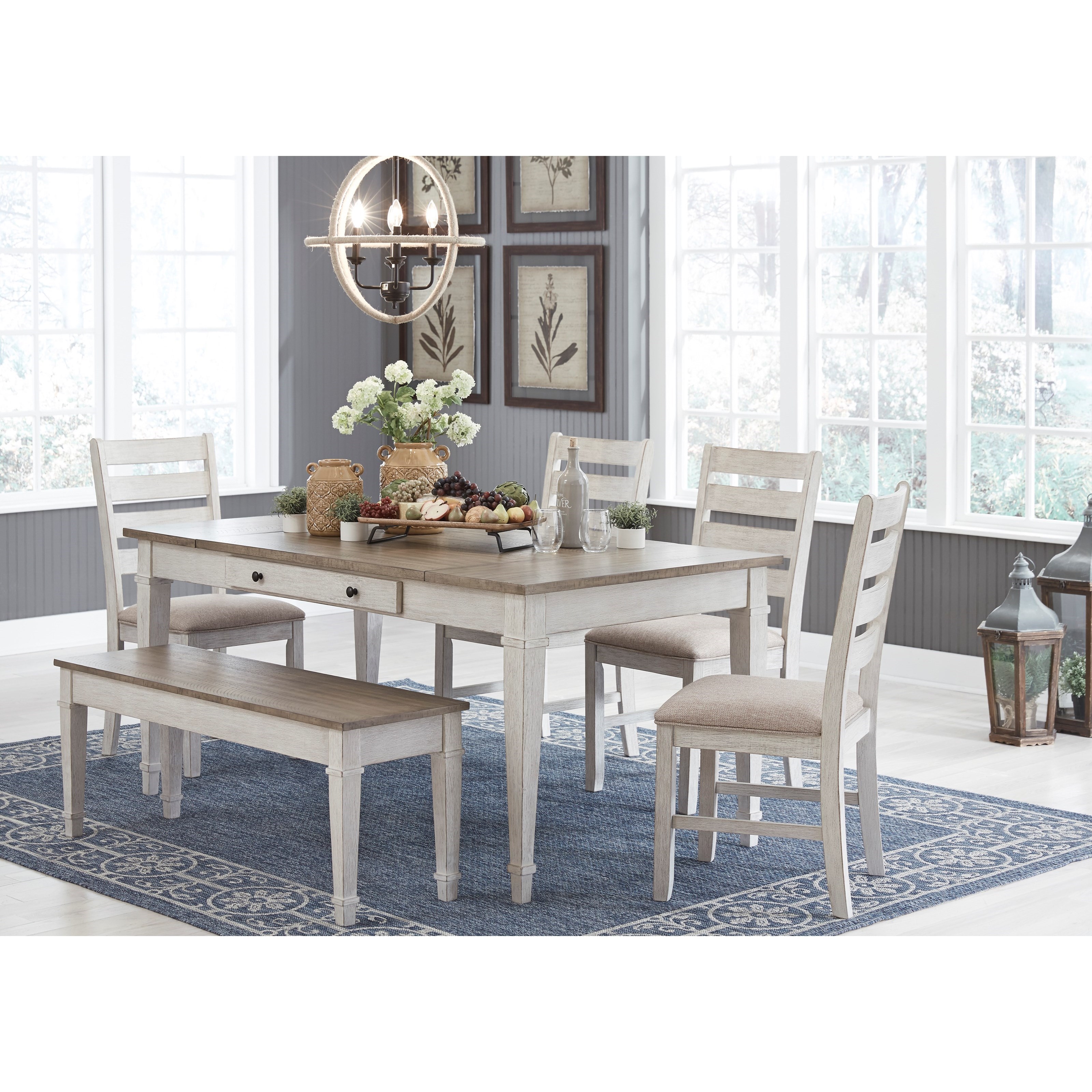 Signature Design by Ashley Skempton Two-Tone Rect. Dining ...