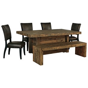 Signature Design by Ashley Sommerford 6-Piece Table Set with Bench