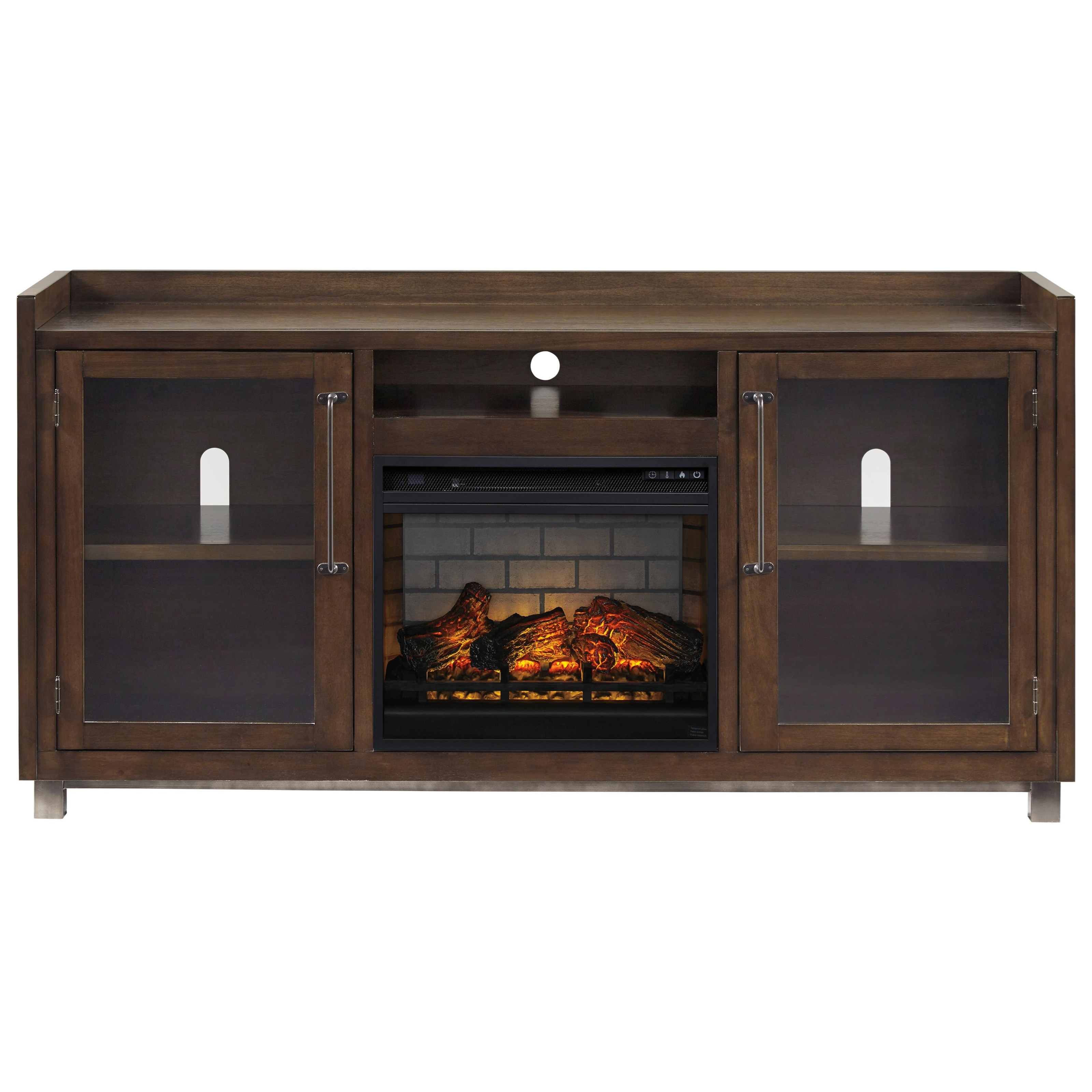 Signature Design By Ashley Starmore Rustic Modern Industrial Xl Tv Stand W Fireplace A1 Furniture Mattress Tv Stands