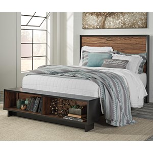 Signature Design by Ashley Stavani Queen Platform Bed w/ Bench Footboard