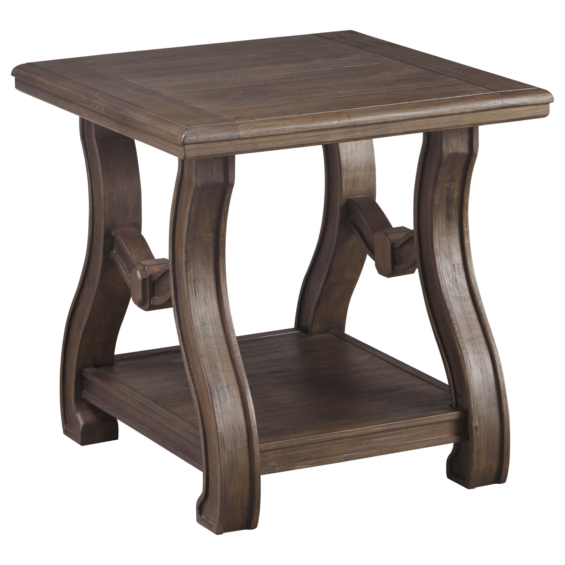 Taay Square End Table With Cottage Style Base Shelf By Signature Design Ashley At Pilgrim Furniture City