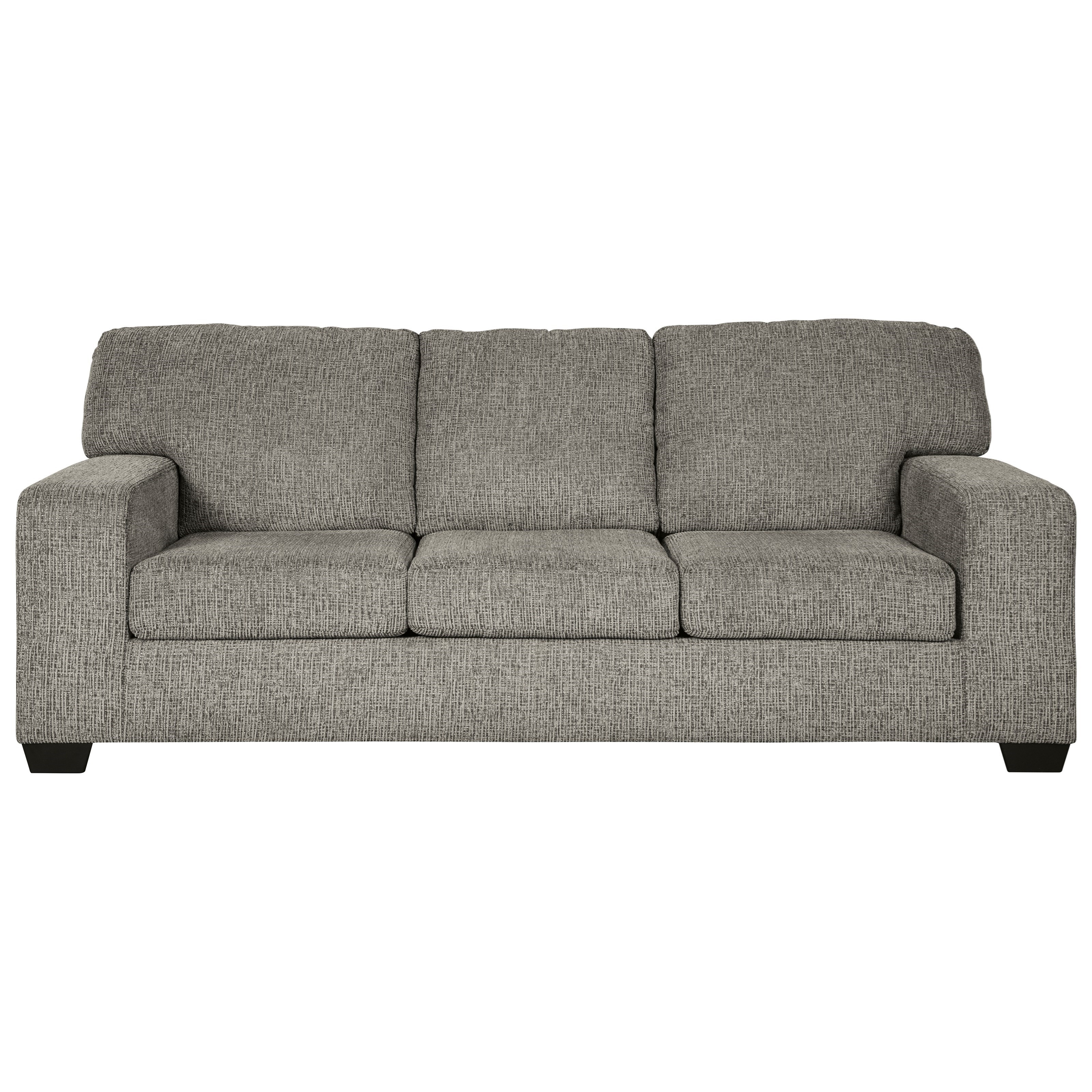 Termoli Contemporary Sofa With Track Arms In Gray Fabric By Signature Design Ashley At Household Furniture