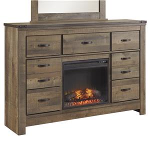 Benchcraft Trinell Dresser with Fireplace Insert