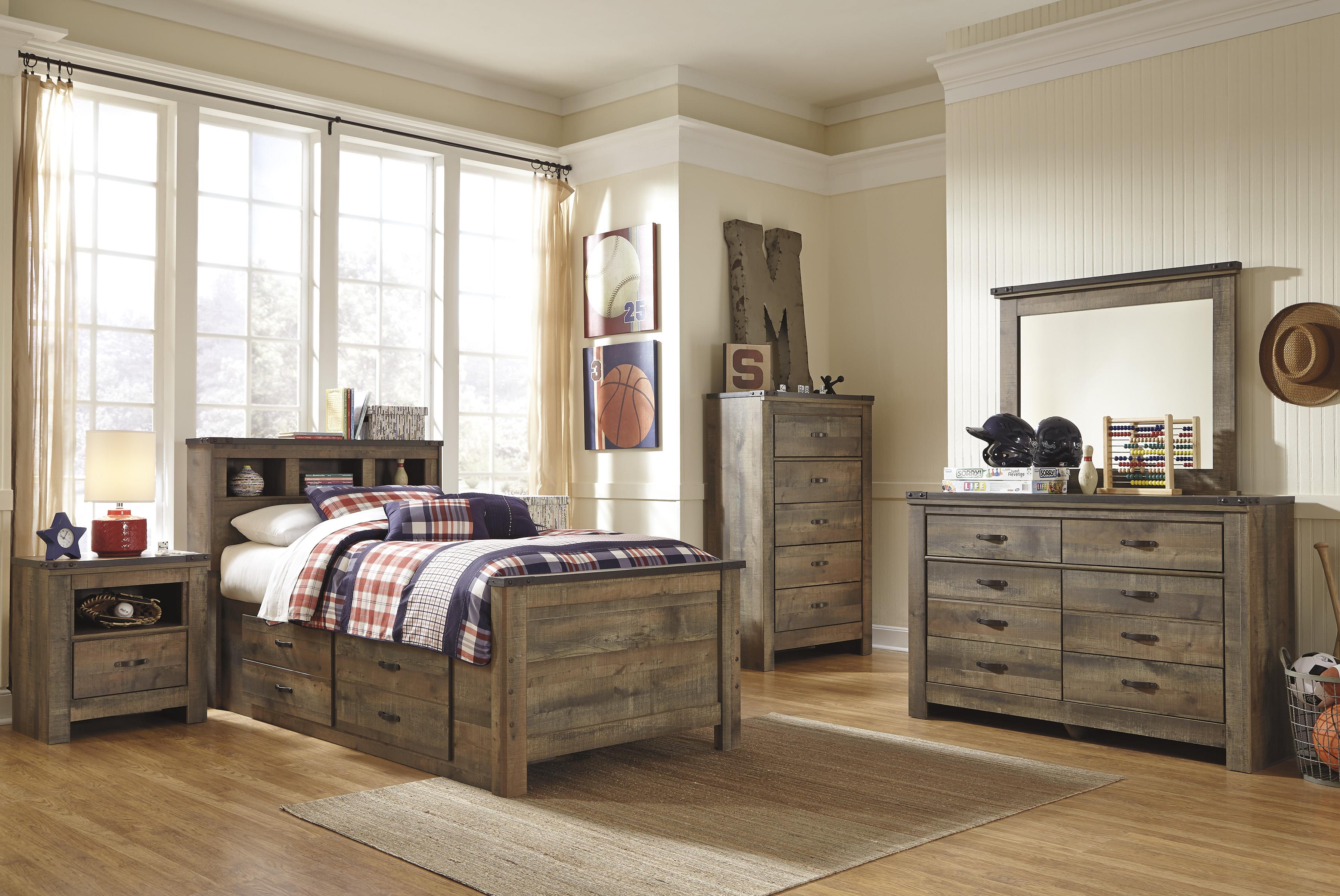Signature Design by Ashley Trinell Rustic Look Twin ...
