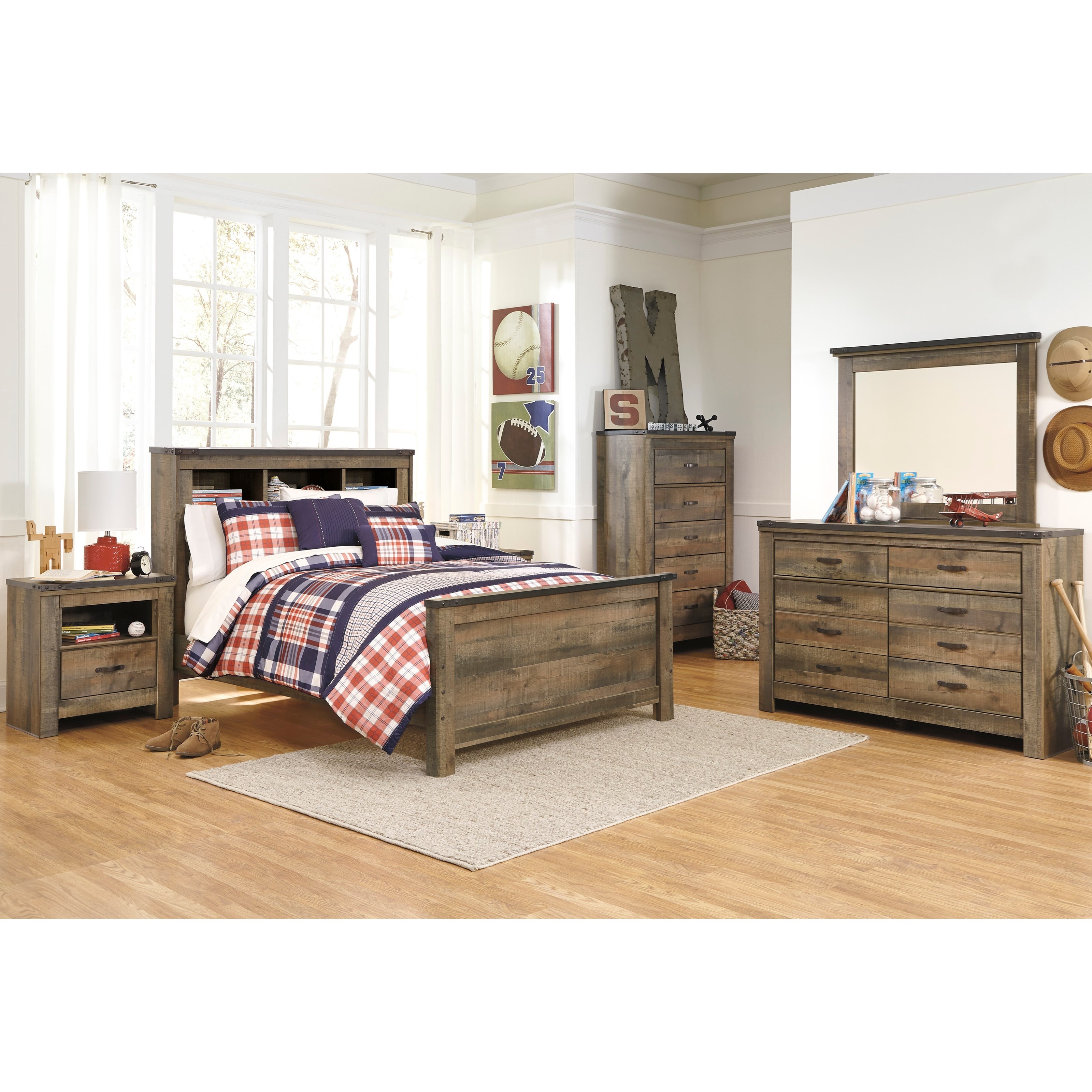 Signature Design by Ashley Trinell Rustic Look Full ...