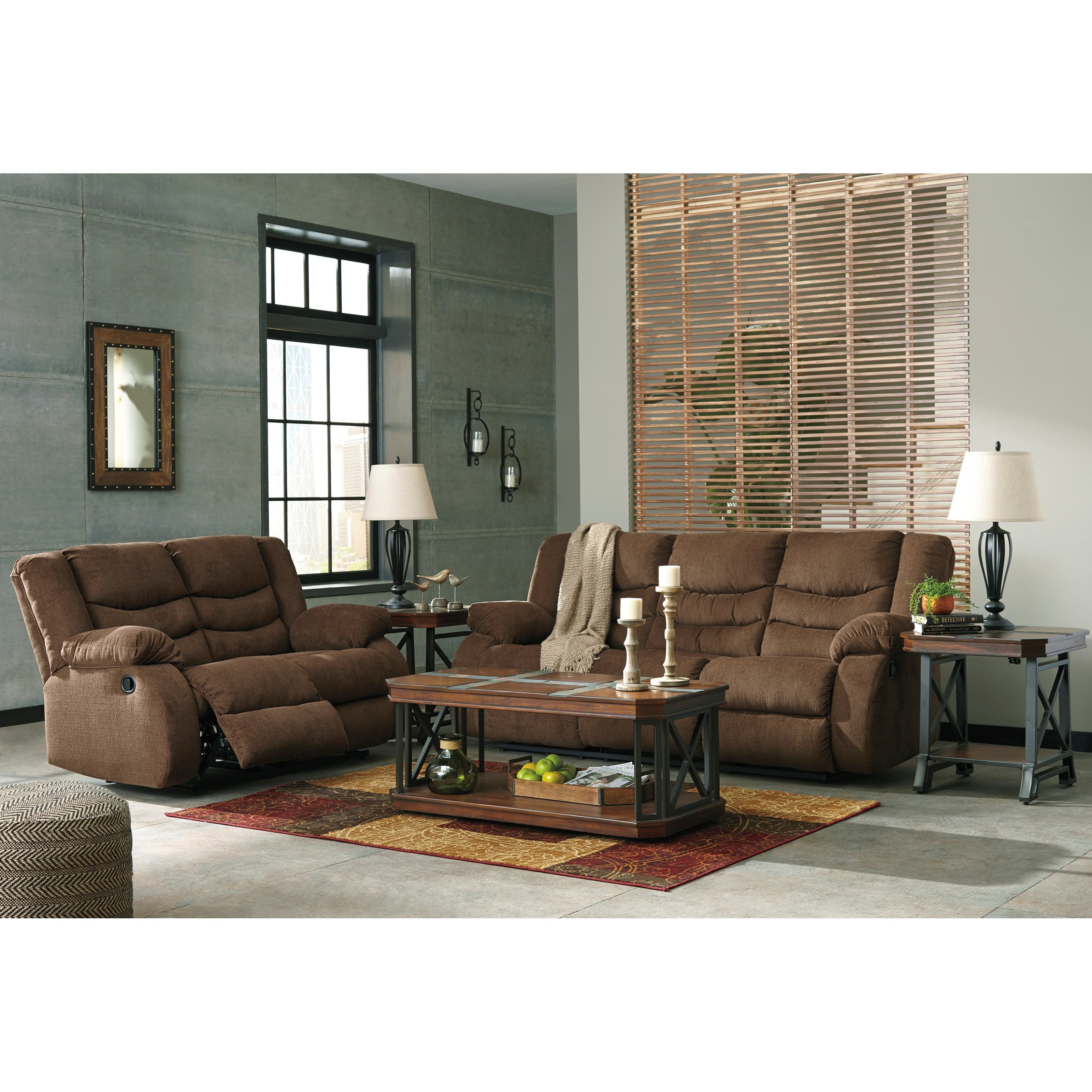 Signature Design by Ashley Tulen 9860586 Contemporary Reclining Loveseat | Furniture and ...