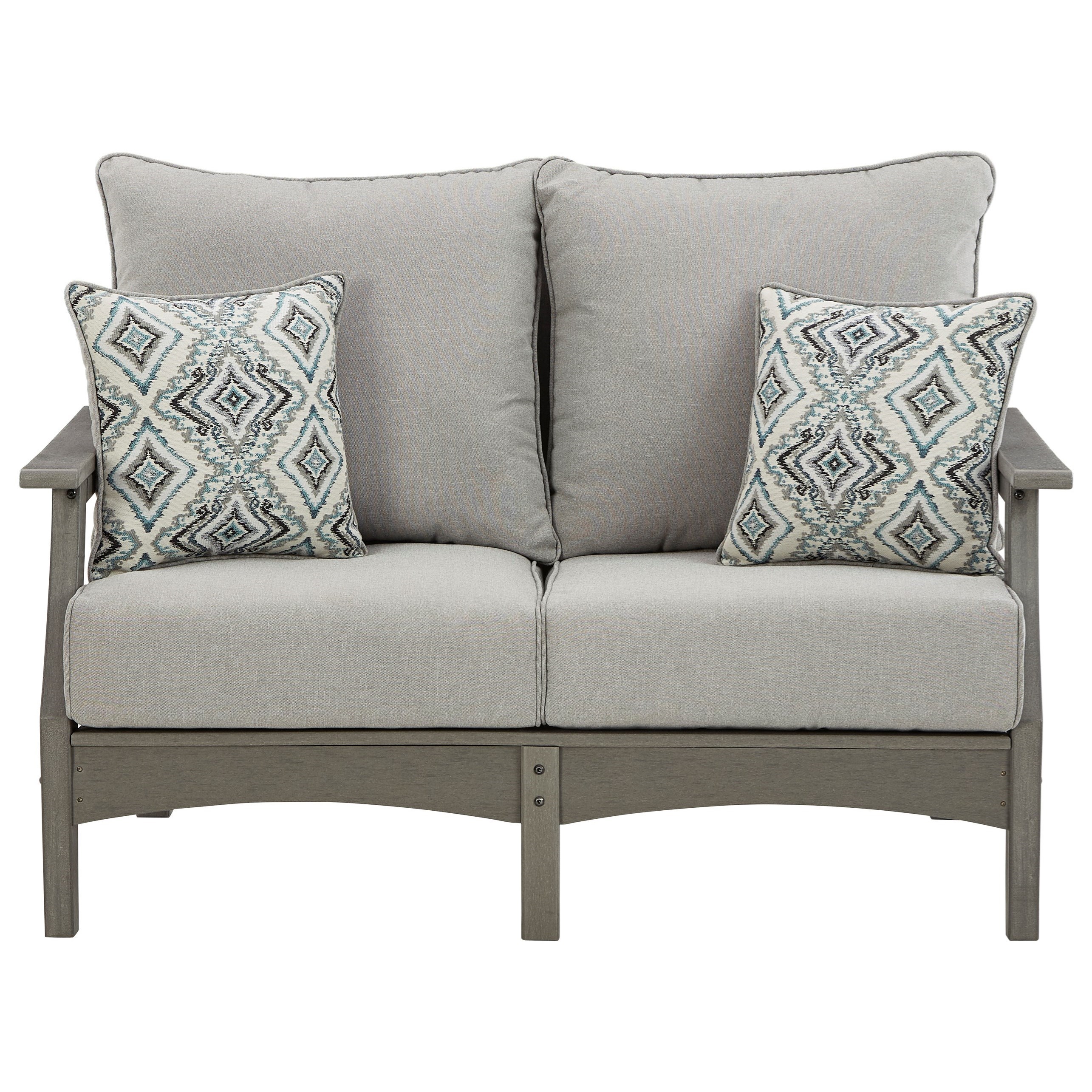 Ashley Signature Design Visola Loveseat With Cushion Rooms And Rest Outdoor Loveseats