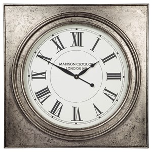 Signature Design by Ashley Wall Art Pelham Antique Silver Finish Wall Clock